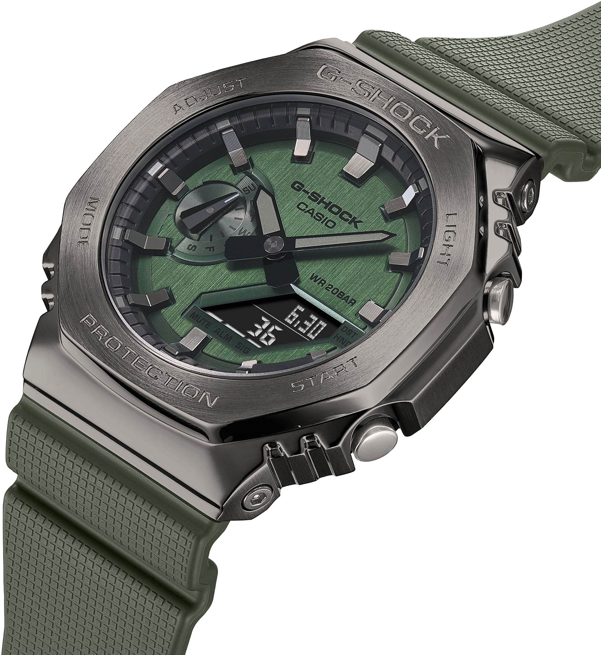 CASIO G-SHOCK Chronograph, Quarzuhr,Armbanduhr,Herrenuhr,digital, bis 20 bar wasserd.Resinarmband