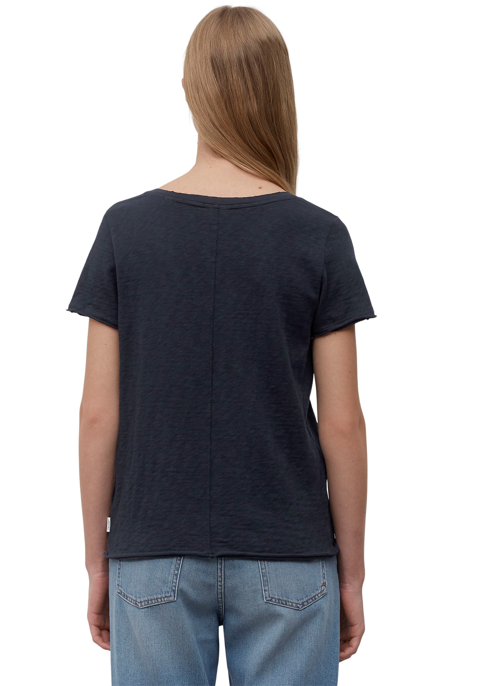 Marc O'Polo DENIM T-Shirt, mit abgerundetem V-Neck