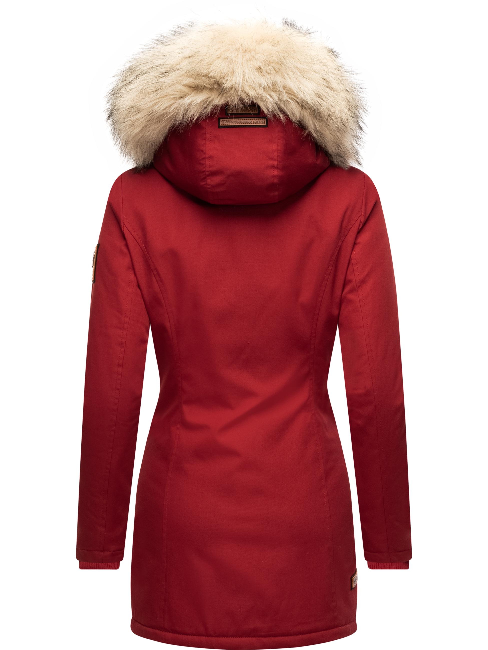 Navahoo Wintermantel »Wintermantel Cristal«, stylischer Damen Winterparka mit Kunstfell-Kapuze