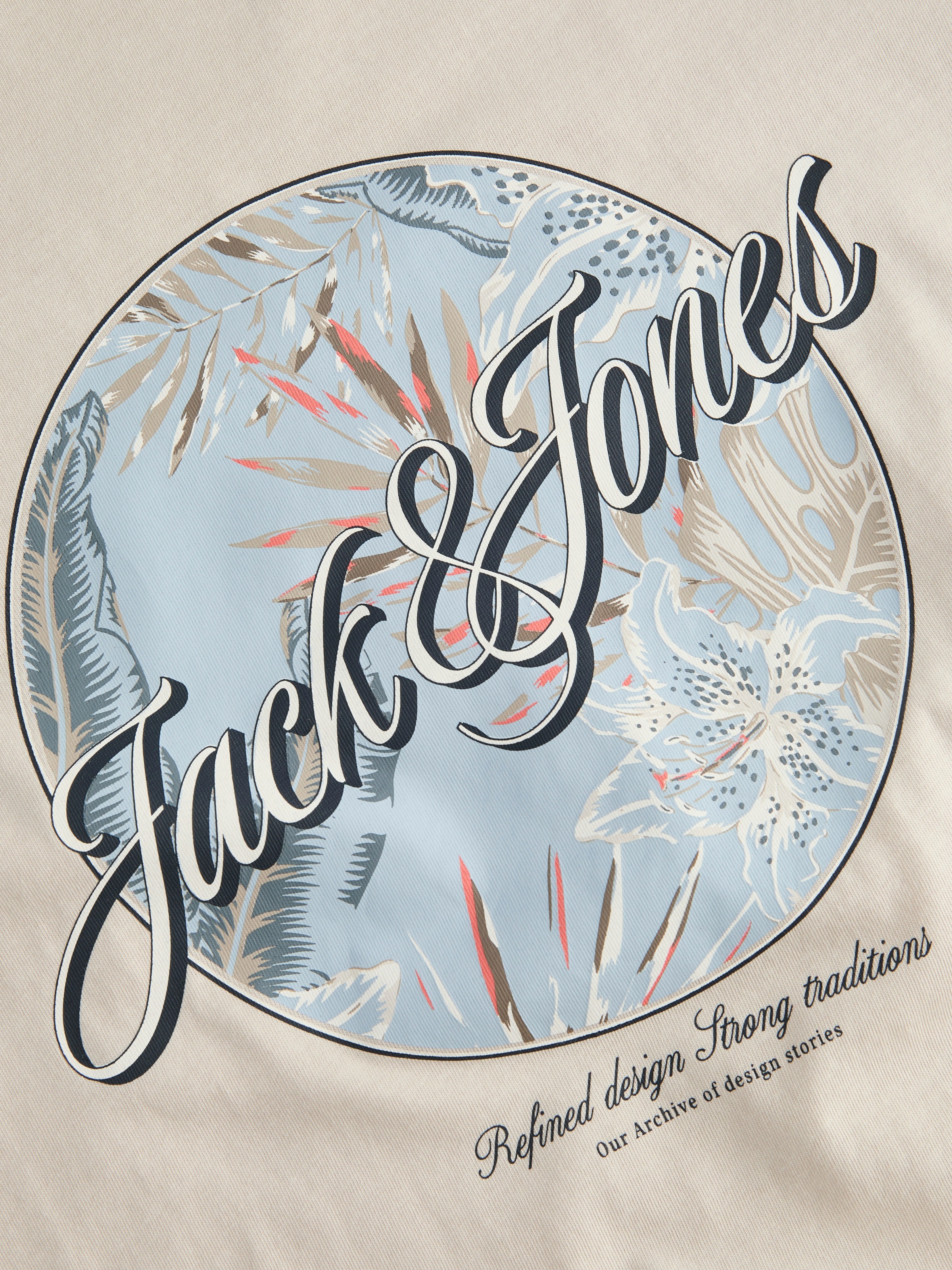 Jack & Jones Rundhalsshirt »JJHONOLULU SHAPE TEE SS CREW NECK« Baumwolle, regular fit