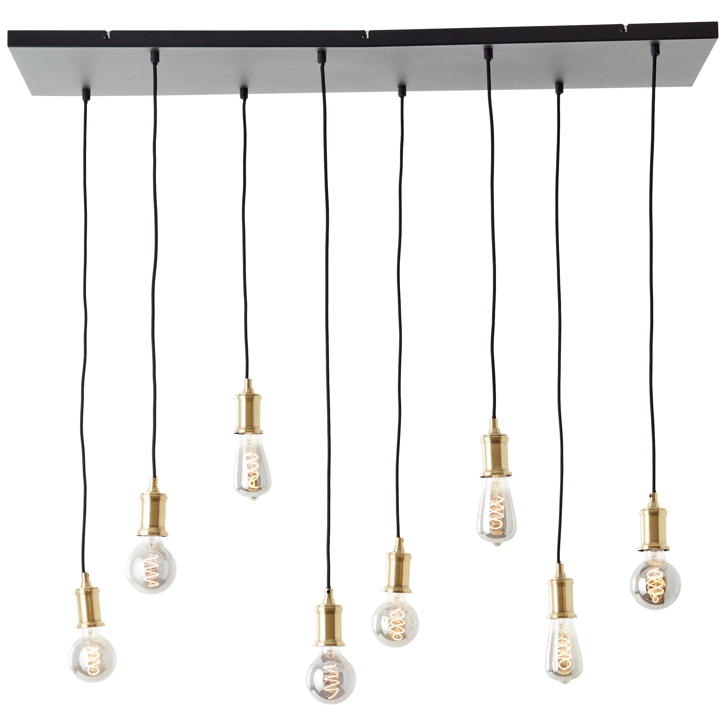 Brilliant Pendelleuchte »Darcia« E27 1 Stk. 133 x 35 x 110 cm, 8 x E27, kürzbar, Metall, messingfarben/schwarz