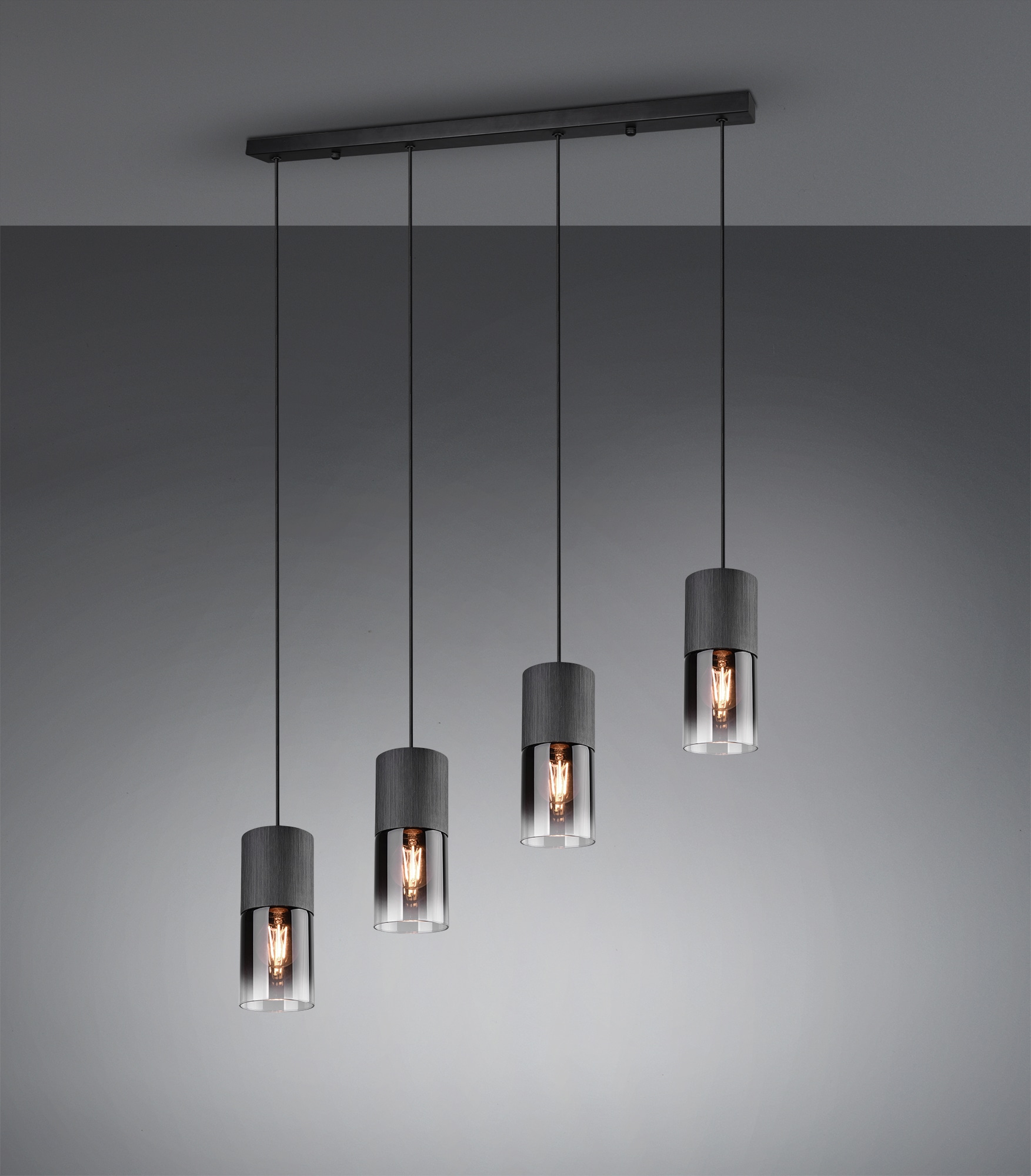 TRIO Leuchten Pendelleuchte »ROBIN«, 4 flammig, Leuchtmittel E27 | ohne Leuchtmittel, Hängelampe 4-flammig, höhenverstellbar, Glasschirme Ø 10 cm, Esszimmer