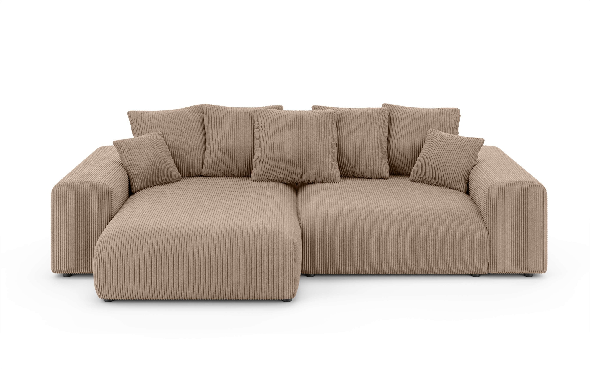 Home affaire Ecksofa »LAKESIDE mit Bettfunktion und Bettkasten, B/T/H 257/166/84 cm«, L-Form, Recamiere beidseitig montierbar, Wellenunterfederung