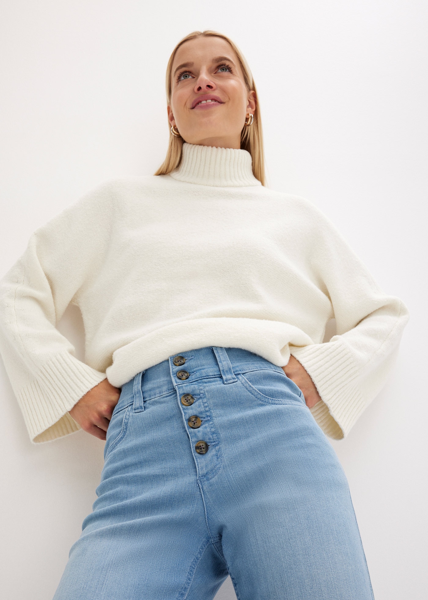 bonprix Straight-Jeans »Straight-Jeans High Waist, Stretch« Straight-Jeans High Waist, Stretch