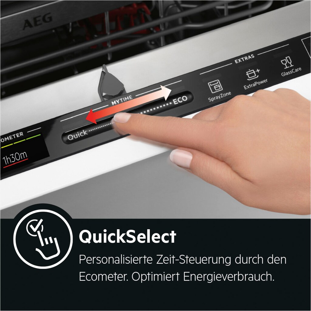 AEG vollintegrierbarer Geschirrspüler »FSB53907Z«, FSB53907Z, 14 Maßgedecke, mit QuickSelect-Display