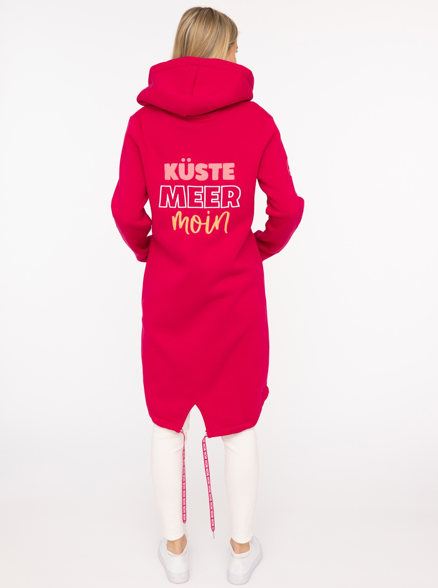 Zwillingsherz Jerseymantel »"Küste Meer Moin"« mit großem Motiv am Rücken