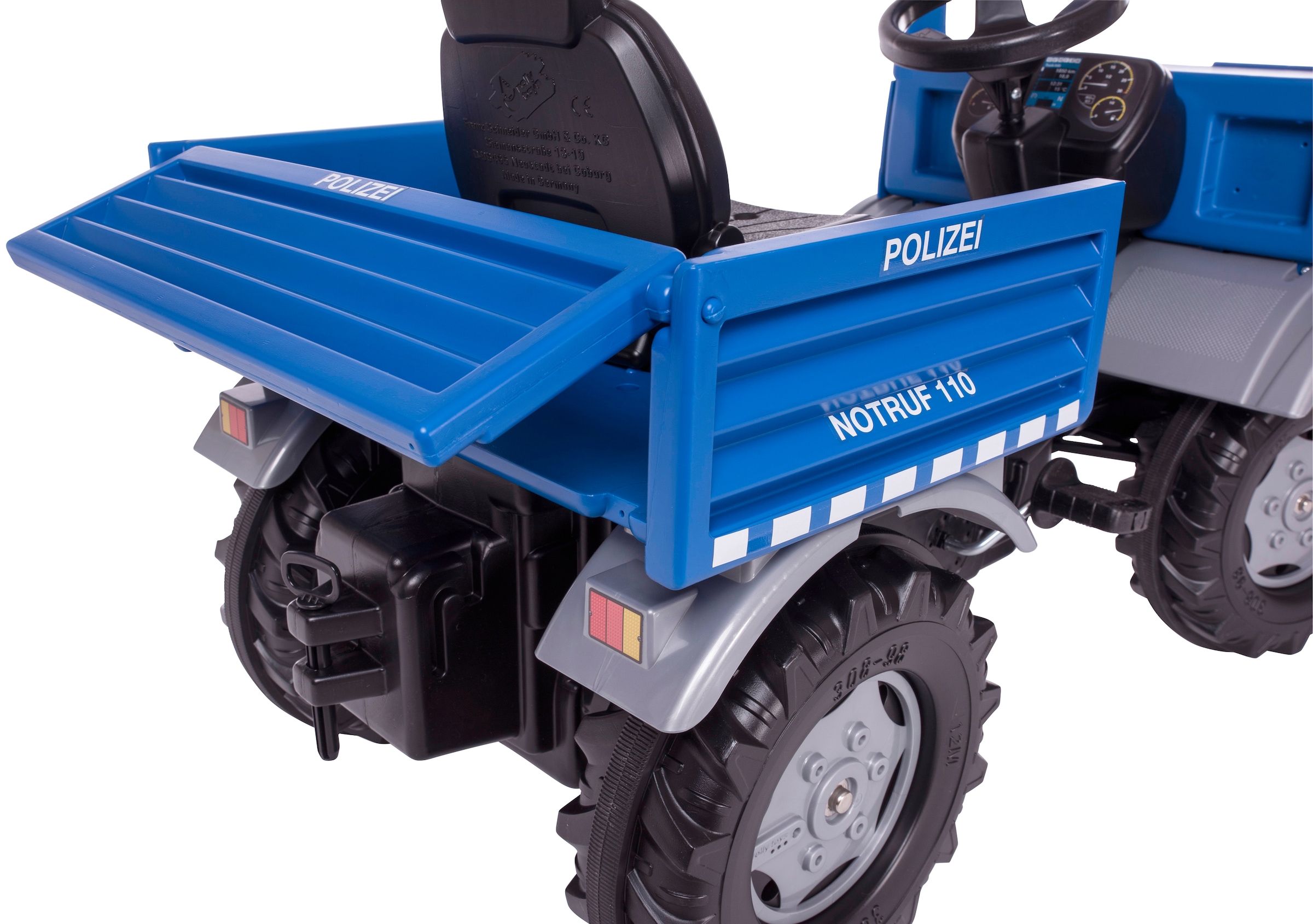 rolly toys® Tretfahrzeug »rollyUnimog Polizei«, inkl. rollyFlashlight