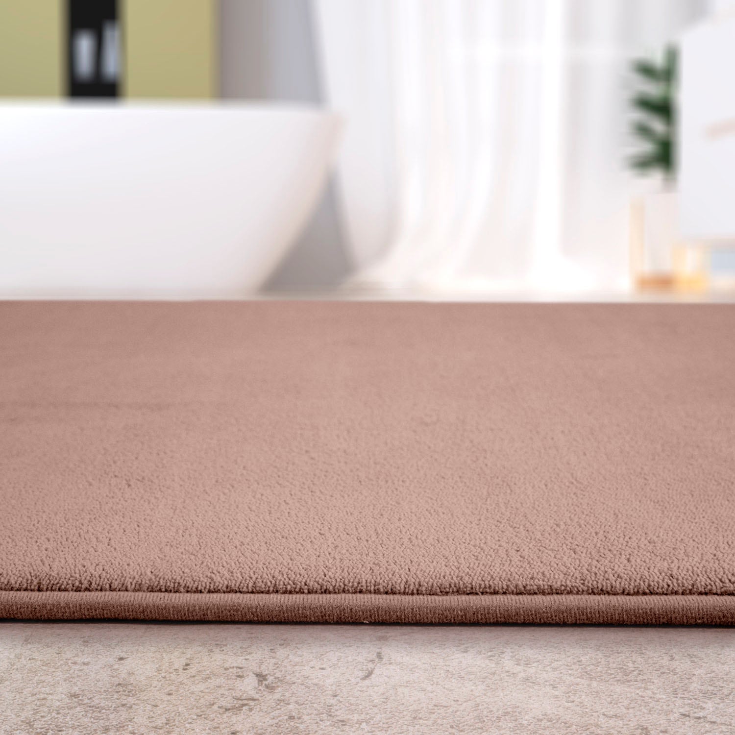 Paco Home Badematte »Corby 255, Memory-Schaum Effekt«, rutschhemmend beschichtet, fußbodenheizungsgeeignet, Badteppich, Uni Farben
