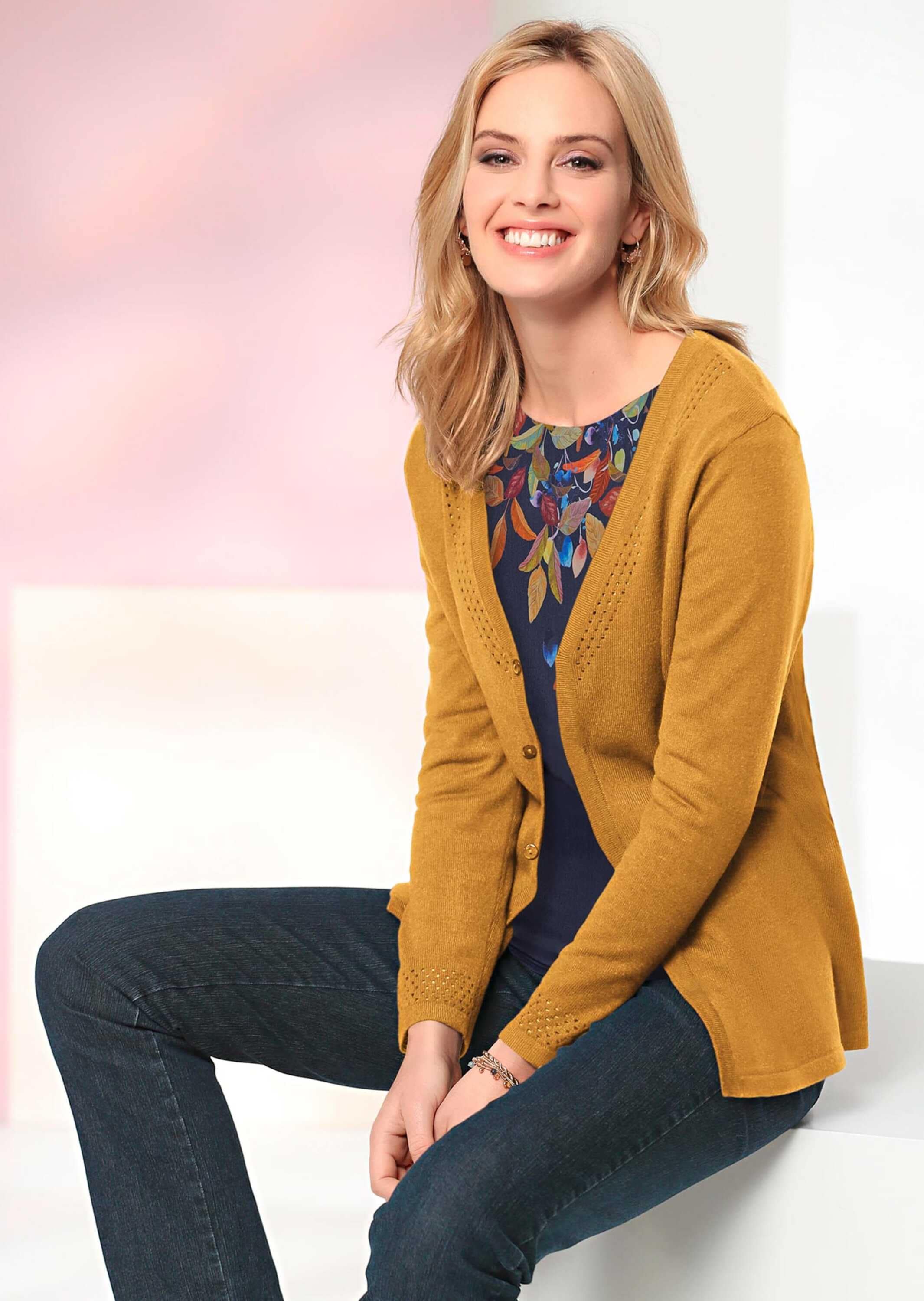 GOLDNER Strickjacke »Ajourstrickjacke«
