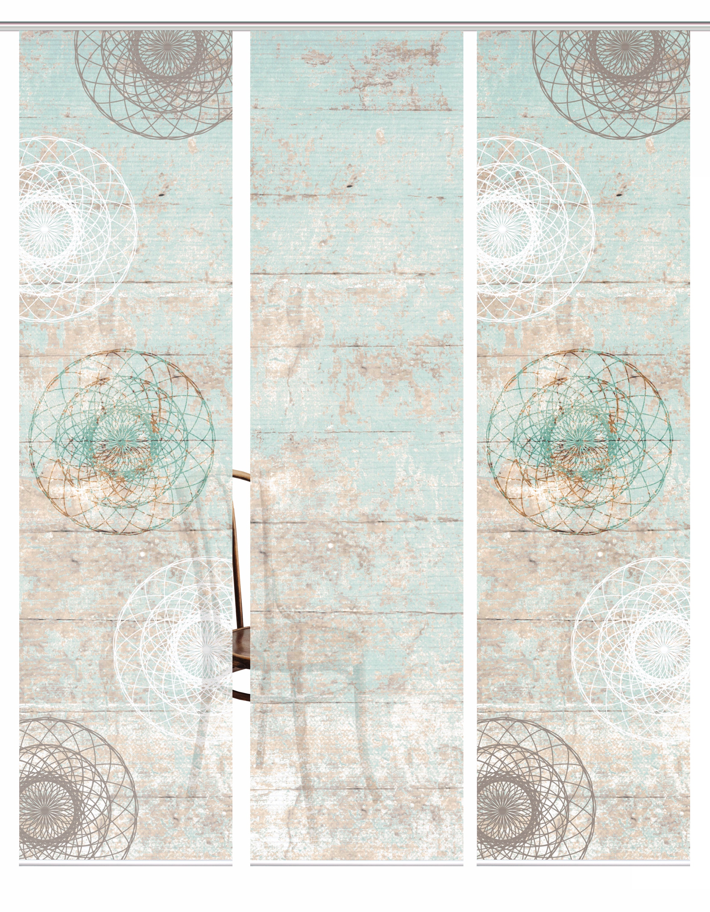 HOME in green Schiebegardine »MANDRIGA« Paneelwagen 3 Stk. tlg. SET DIGITALDRUCK,BAMBUSOPTIK RECYCELT