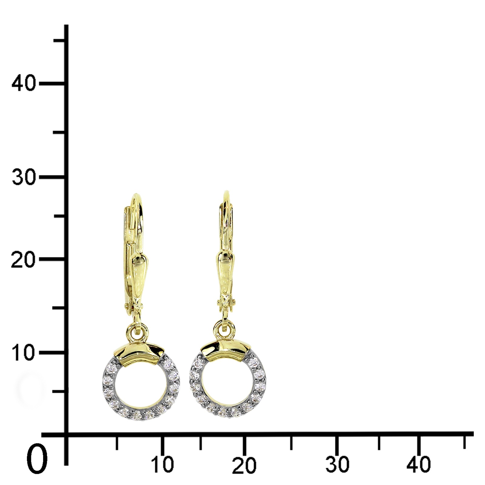 OSTSEE-SCHMUCK Paar Ohrhänger »- Meva - Gold 333/000 - Zirkonia«