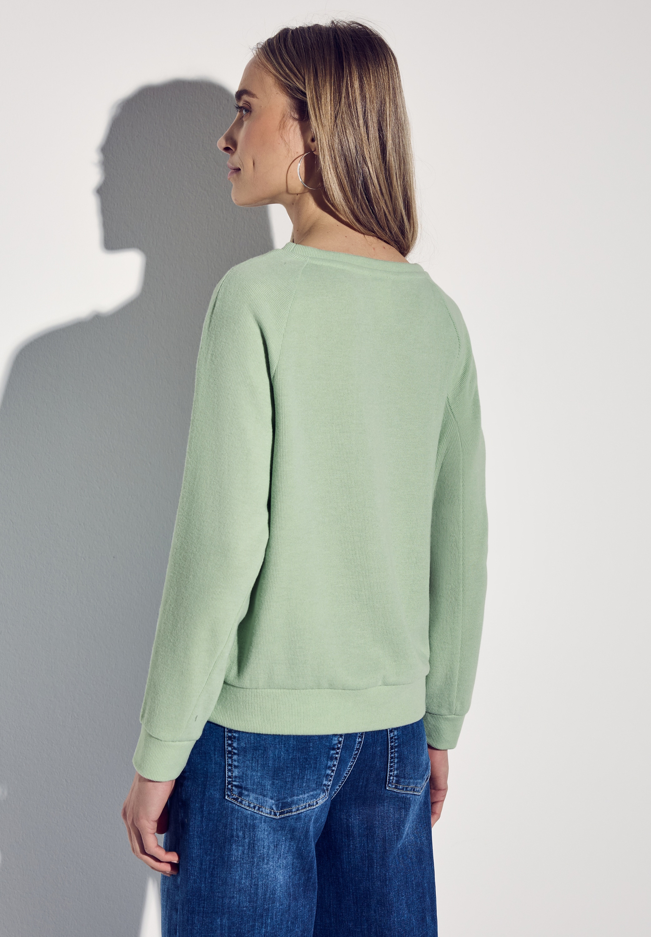 STREET ONE Sweater, mit U-Boot-Ausschnitt und in feiner Struktur-Optik