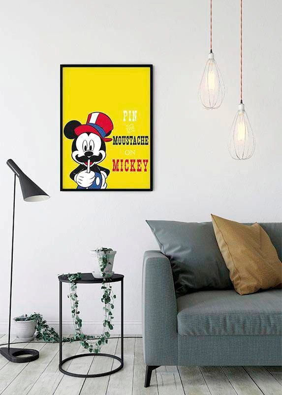 Komar Bild »Mickey Mouse Moustache«, Disney, (1 St.), Wandbild zur Dekoration im Kinderzimmer - ohne Rahmen