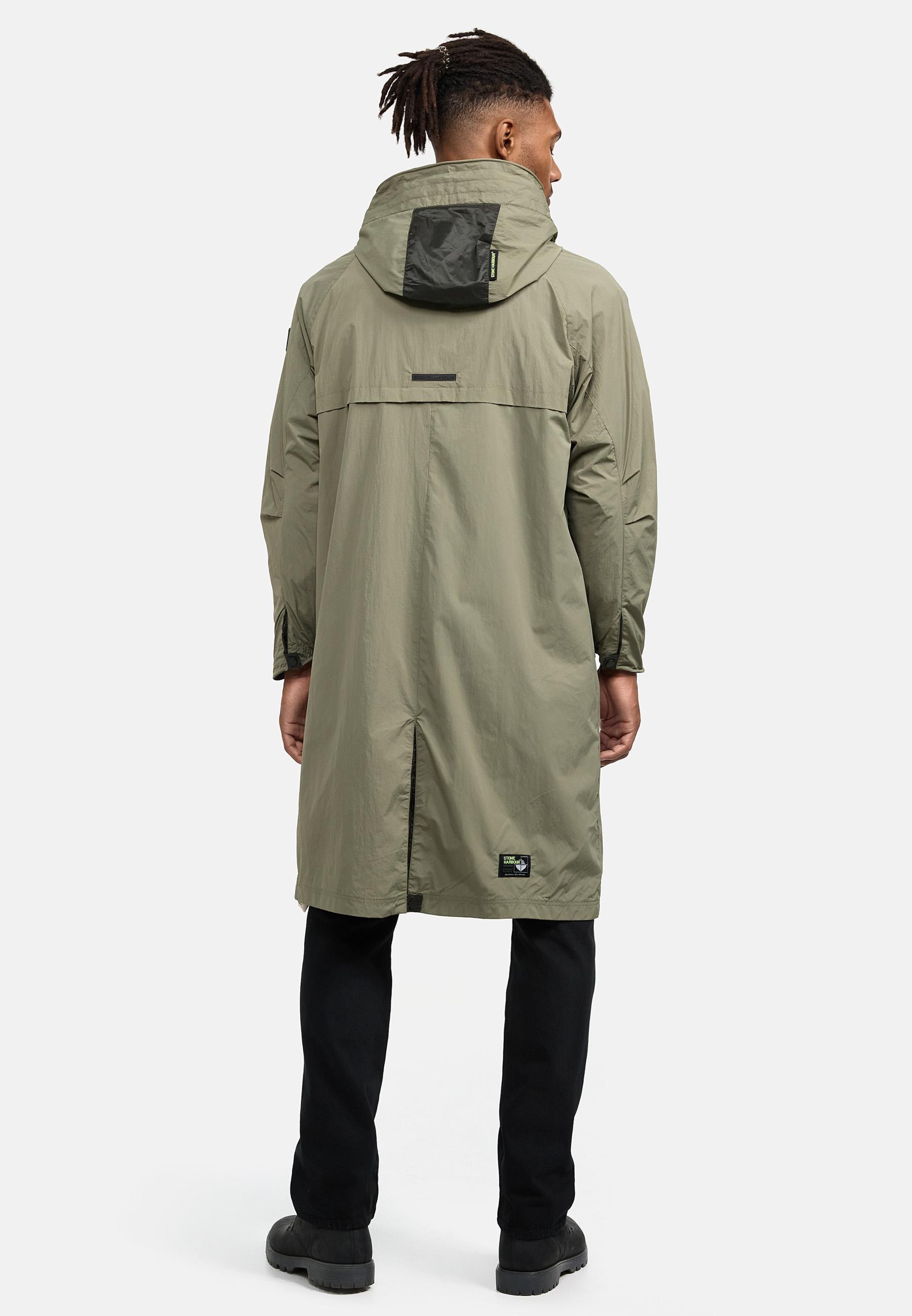 Stone Harbour Regenmantel »Regenmantel Zafaar«, Lange Herren Regenjacke mit Kapuze