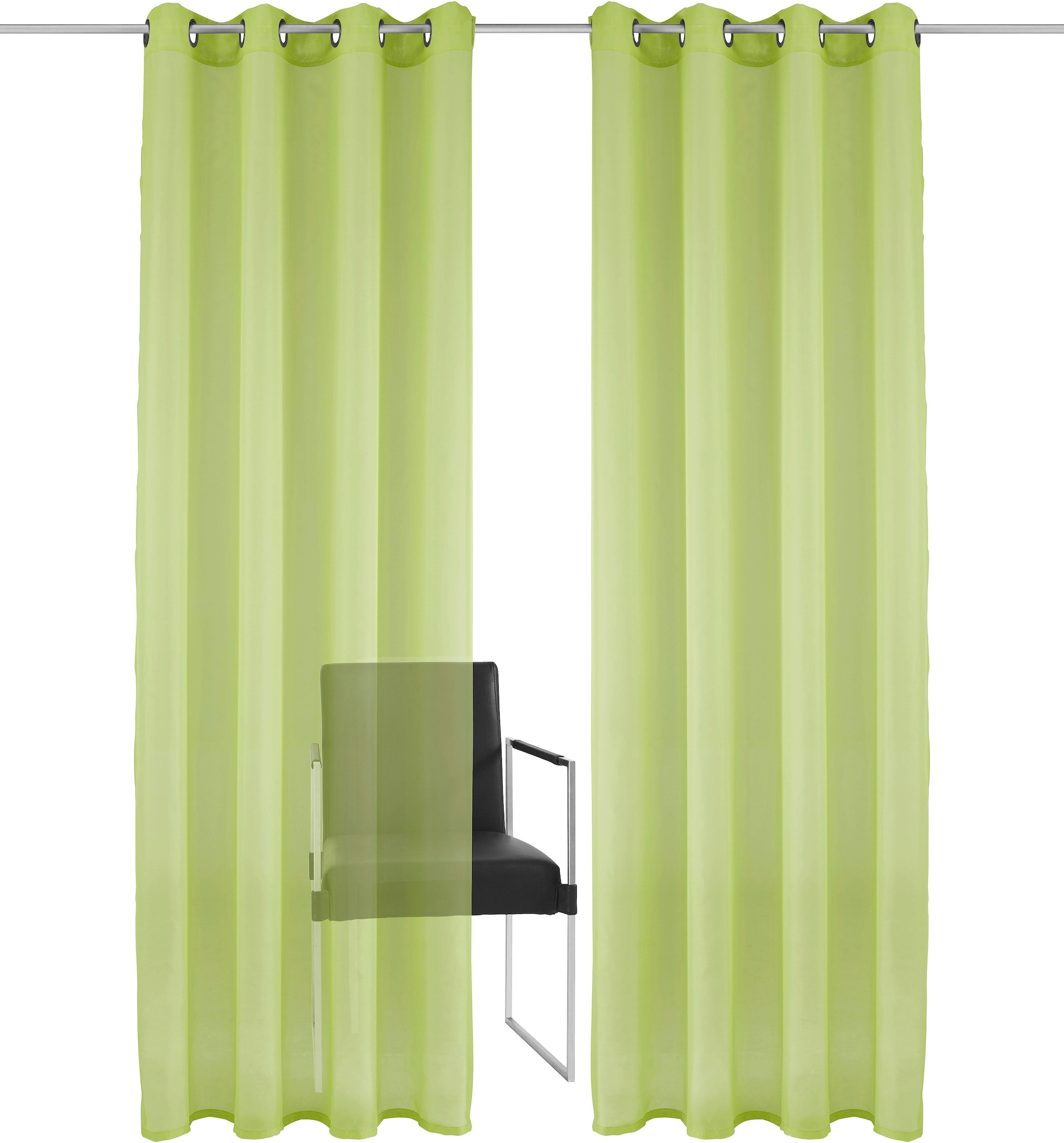 my home Gardine »XANA mit Ösen, Kräuselband oder Schlaufen«, (1 St.), Bestseller, einfarbig, 1 bzw. 2 Schals, pflegeleicht, Schal