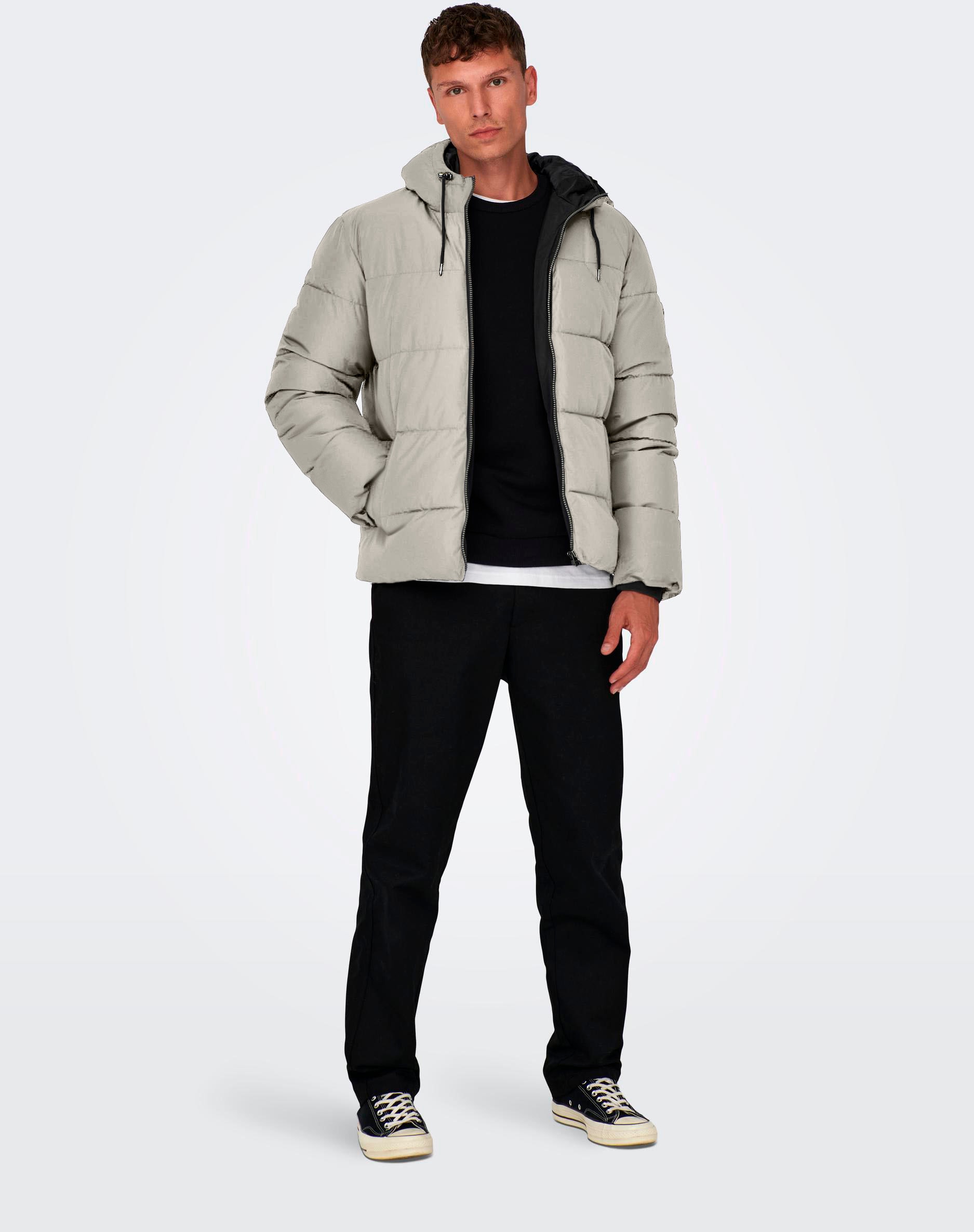 ONLY & SONS Steppjacke »ONSMARLON LIFE HOOD PUFFER JACKET OTW VD«, mit Kapuze