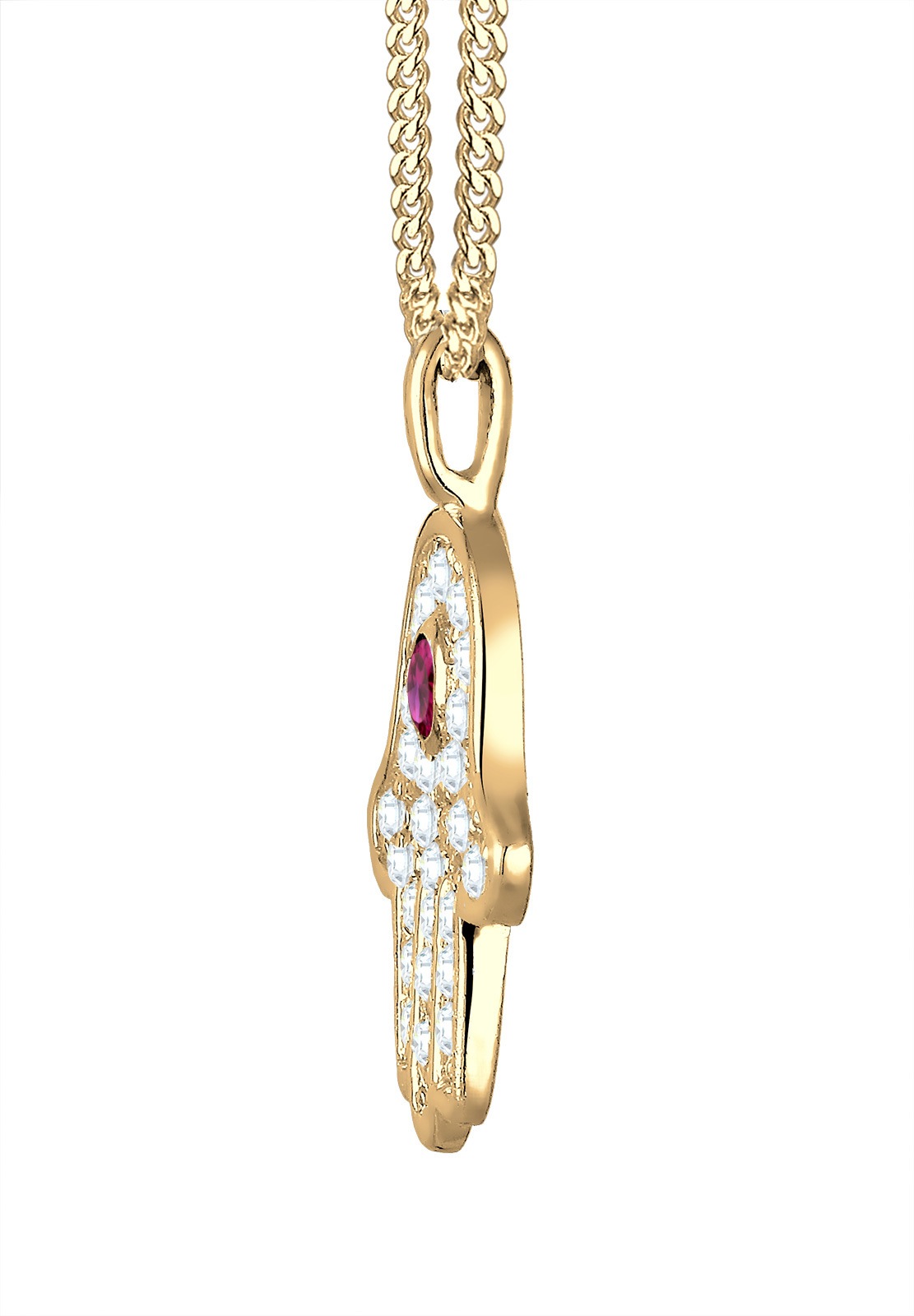 Elli Silberkette »Halskette Hamsa Hand der Fatima Zirkonia 925 Silber«