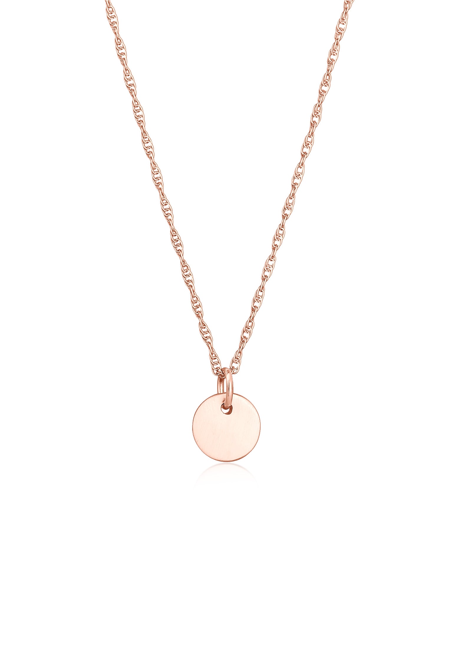 Elli Kette mit Anhänger »Halskette Plättchen Rund Gedrehte Kette 925 Silber«