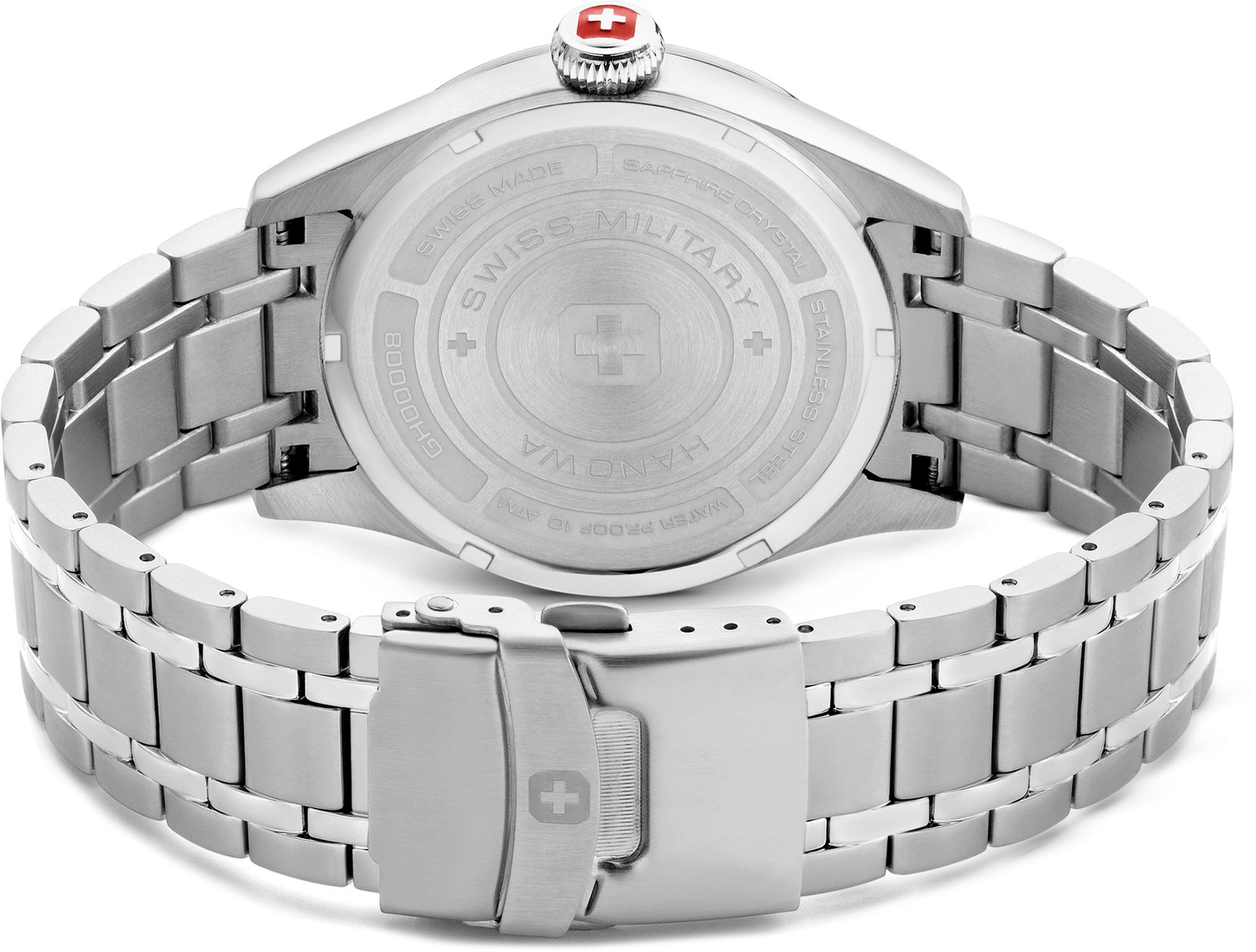 Swiss Military Hanowa Quarzuhr »THUNDERBOLT, SMWGH0000802«, Armbanduhr, Herrenuhr, Swiss Made, Datum, Saphirglas