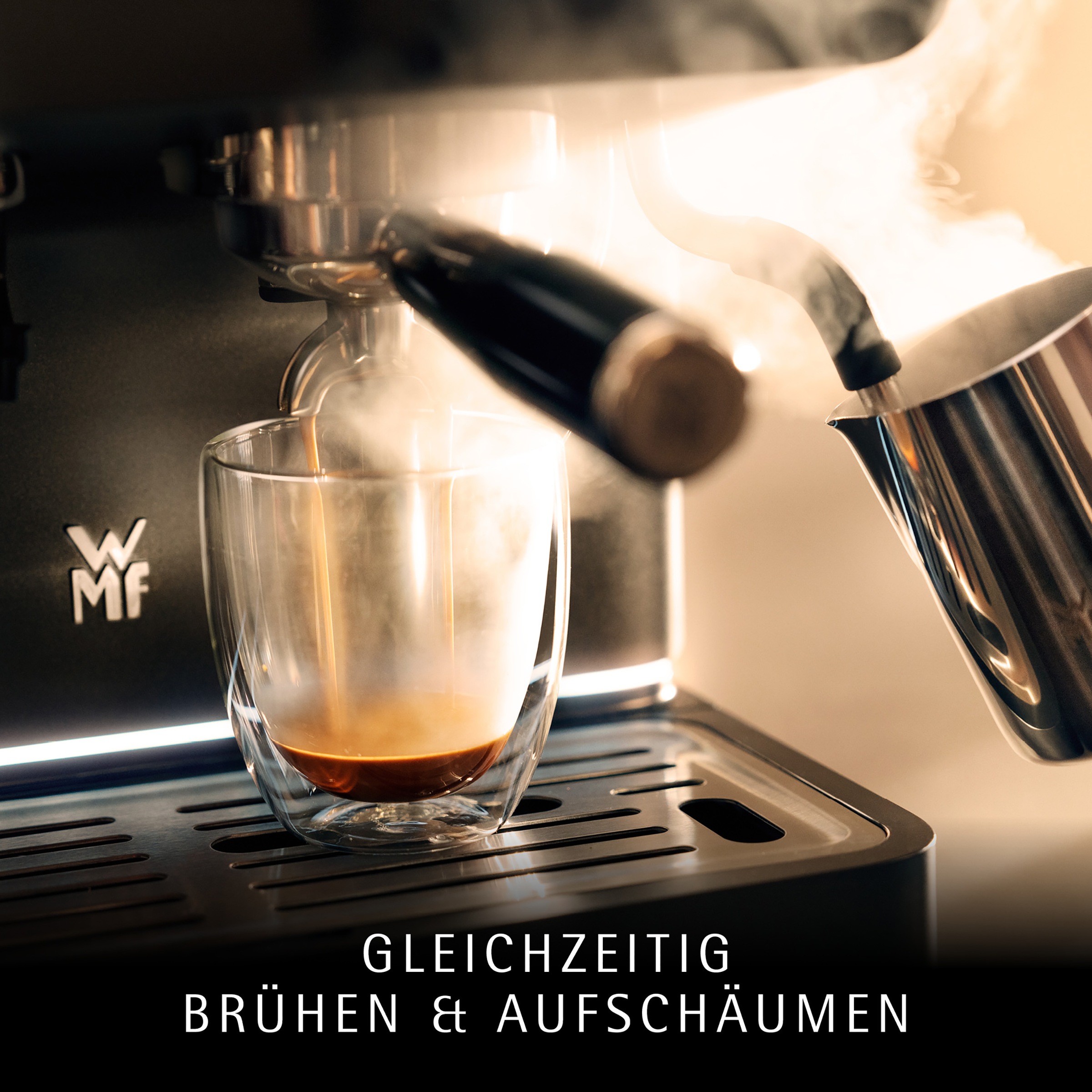WMF Siebträgermaschine »Espresso Pro« Mahlwerk mit 60 Mahlgraden, WMF Doppel-Thermoblock Technologie