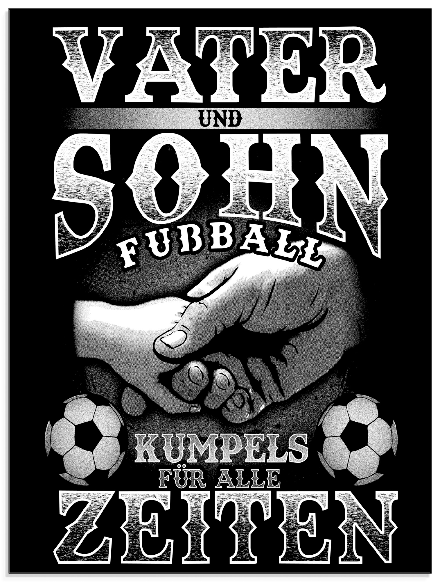 Glasbild »Vater und Sohn Fußball Kumpels«, Sprüche & Texte, (1 St.), in verschiedenen...