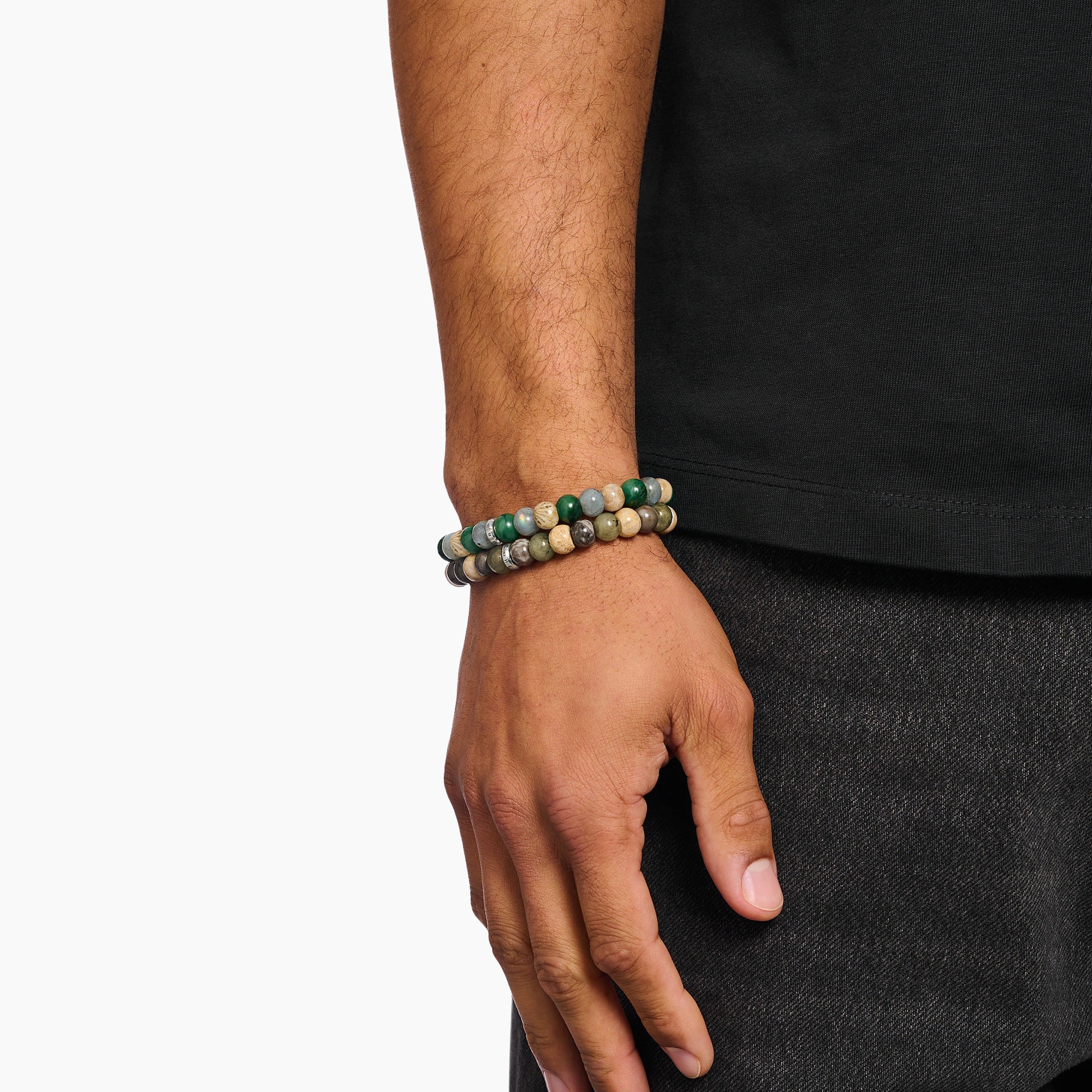 THOMAS SABO Armband »Bead Armband, A2196-353-7-L21«, mit Labradorit, Jaspis