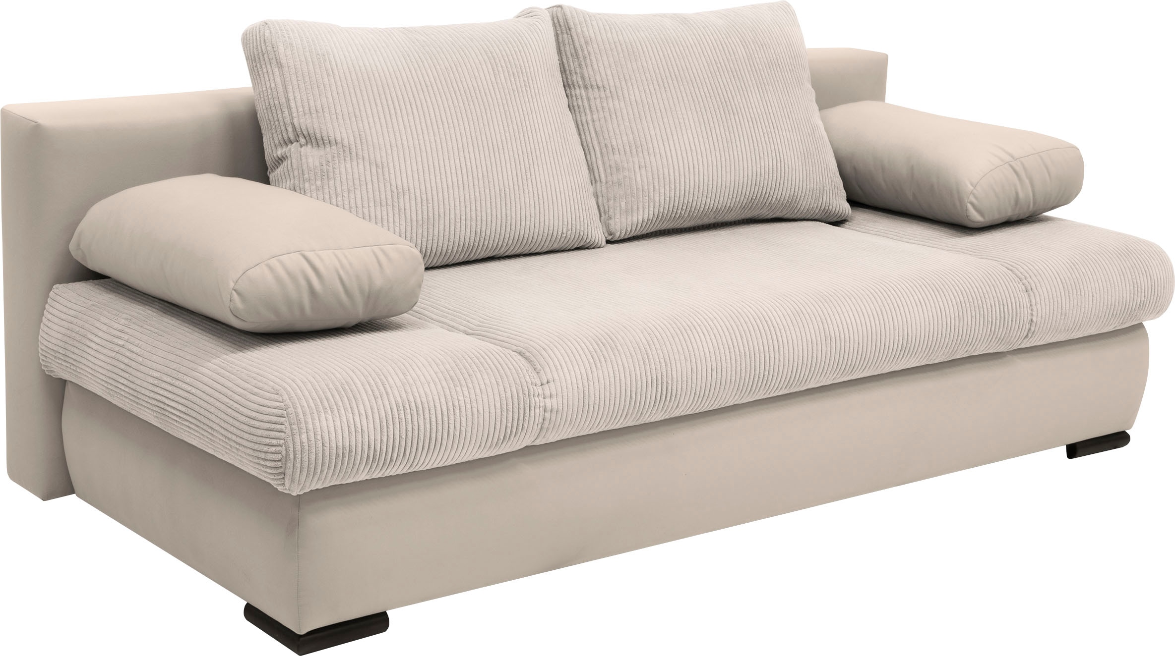 COLLECTION AB Schlafsofa »Chicago mit Bettfunktion, Schlafcouch«, inklusive Bettkasten, Cord-Samt Bezug, beige
