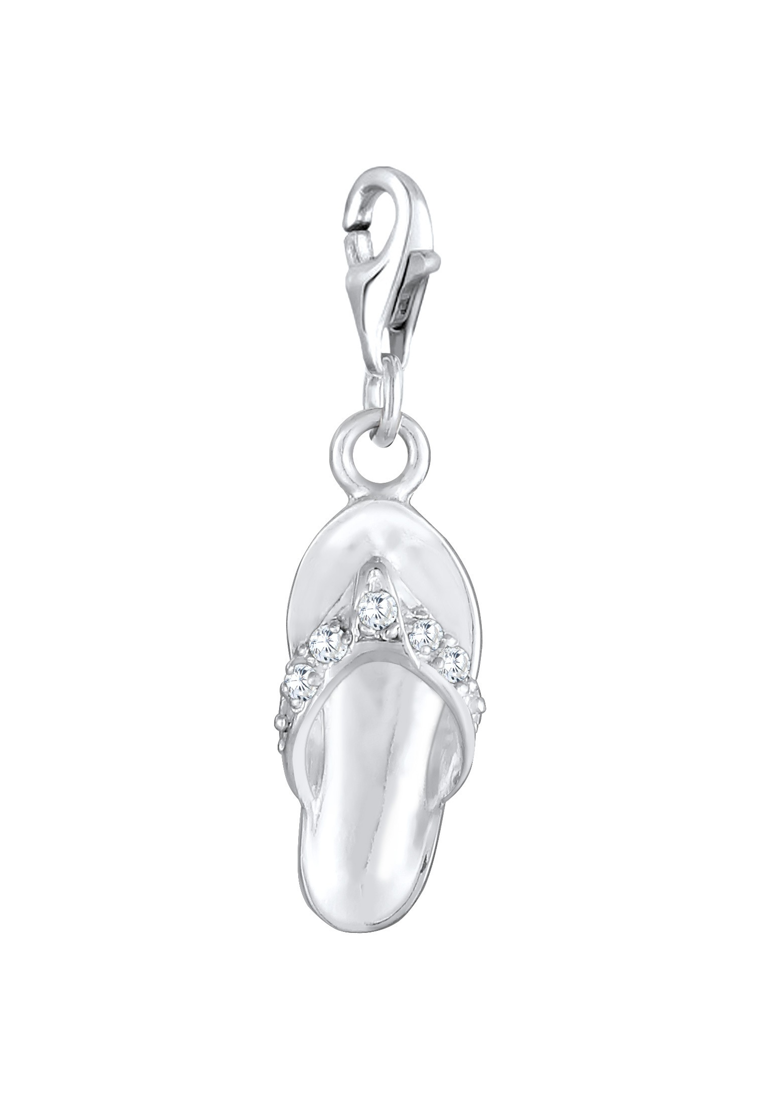 Nenalina Charm-Einhänger »Charm Anhänger Sandale Zirkonia Kristalle 925 Silber«