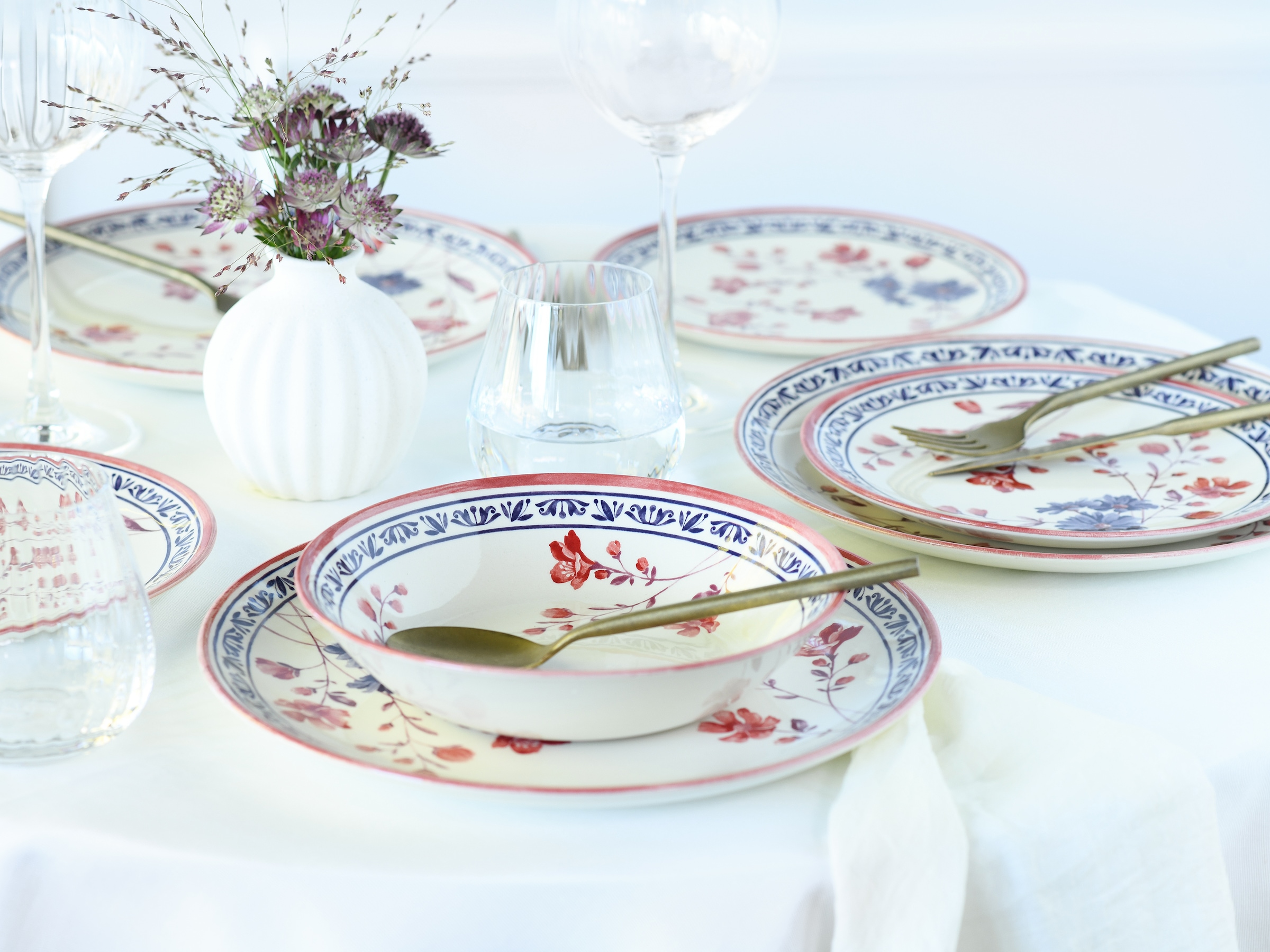 CreaTable Teller-Set »Cottage, Teller Set 18-tlg« Blumenmotive