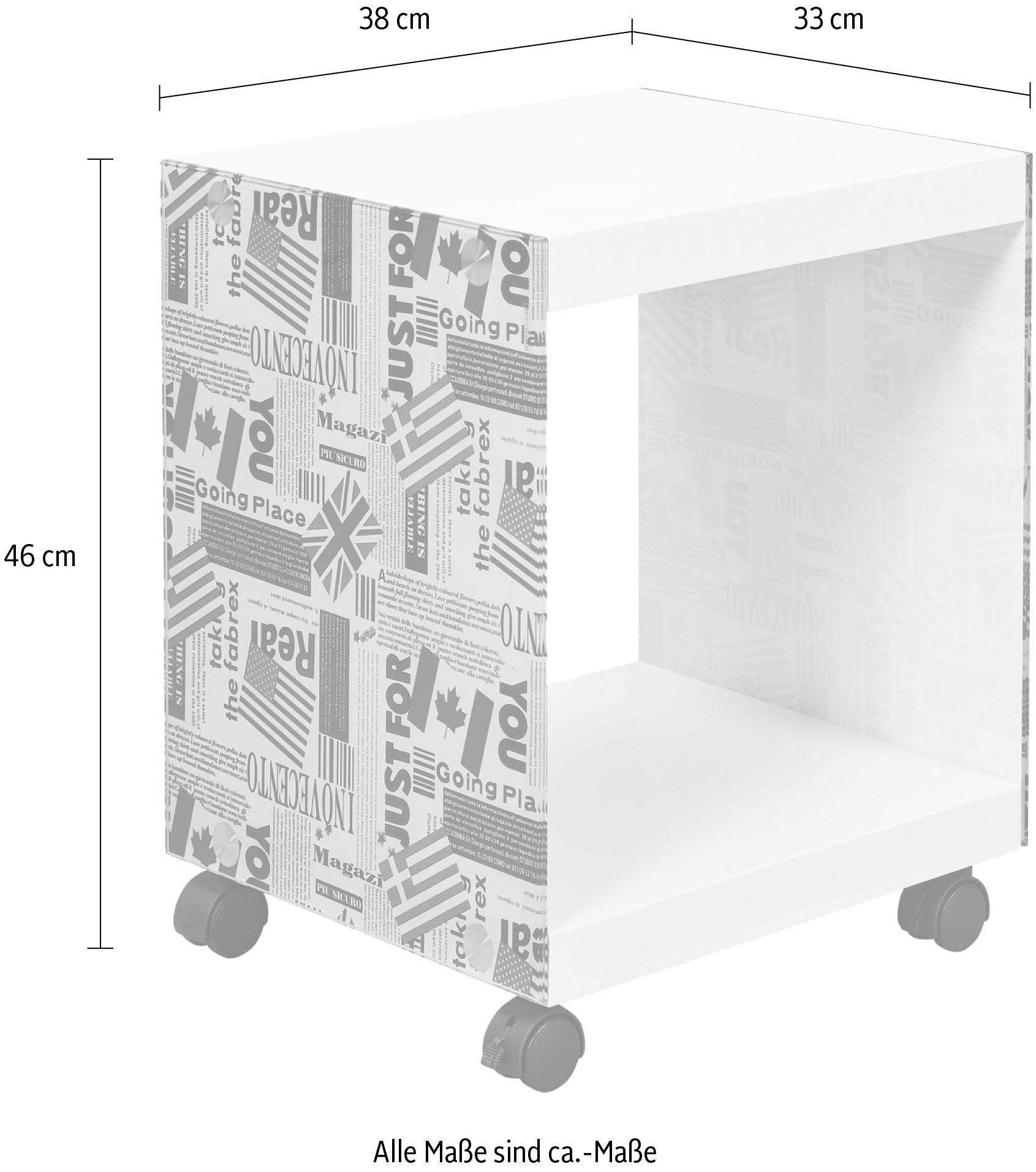 INOSIGN Beistelltisch »Cube«, mit gestalteten Glasseiten