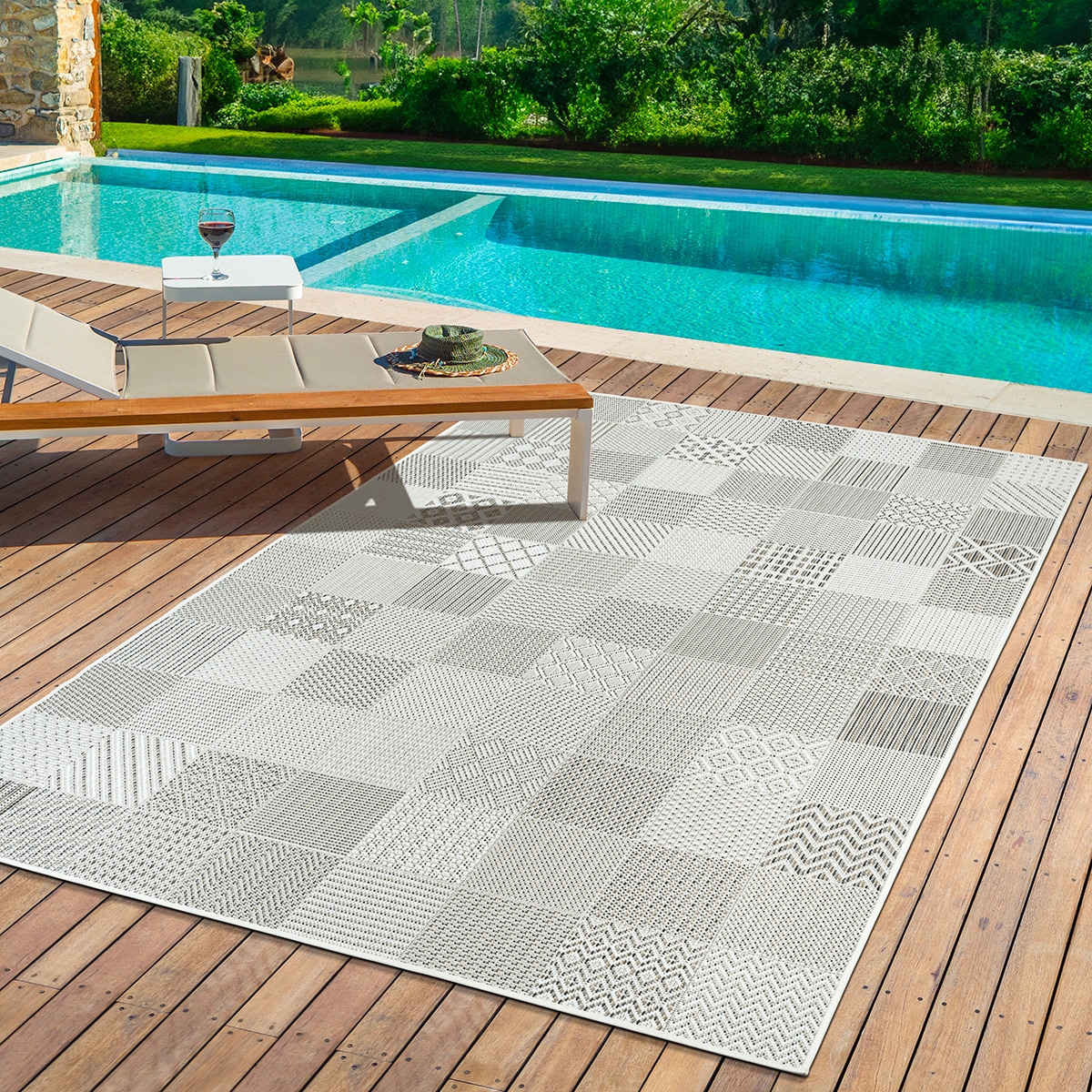 the carpet Teppich »Lagos« rechteckig 5 mm Höhe moderner robuster In und Outdoor Teppich