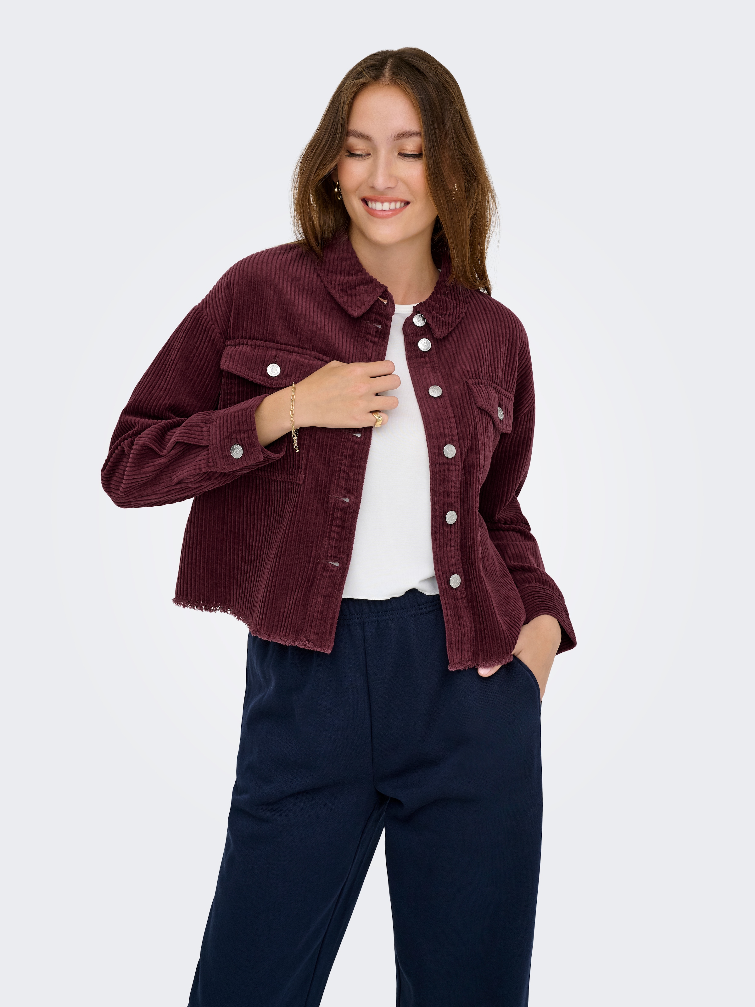 ONLY Cordjacke »ONLMARINA-ENY L/S CORD JACKET PNT NOOS« Baumwolle