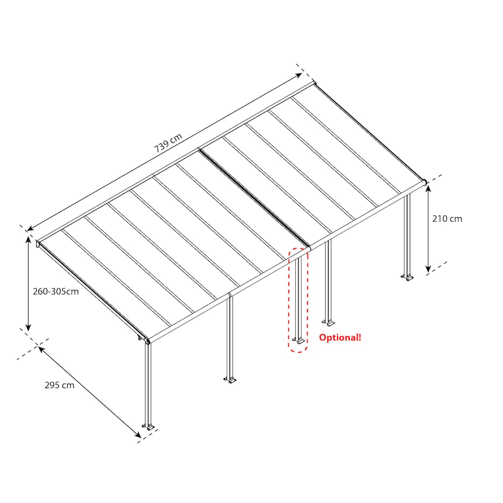 Palram - Canopia Terrassendach »Olympia 3x7.3«