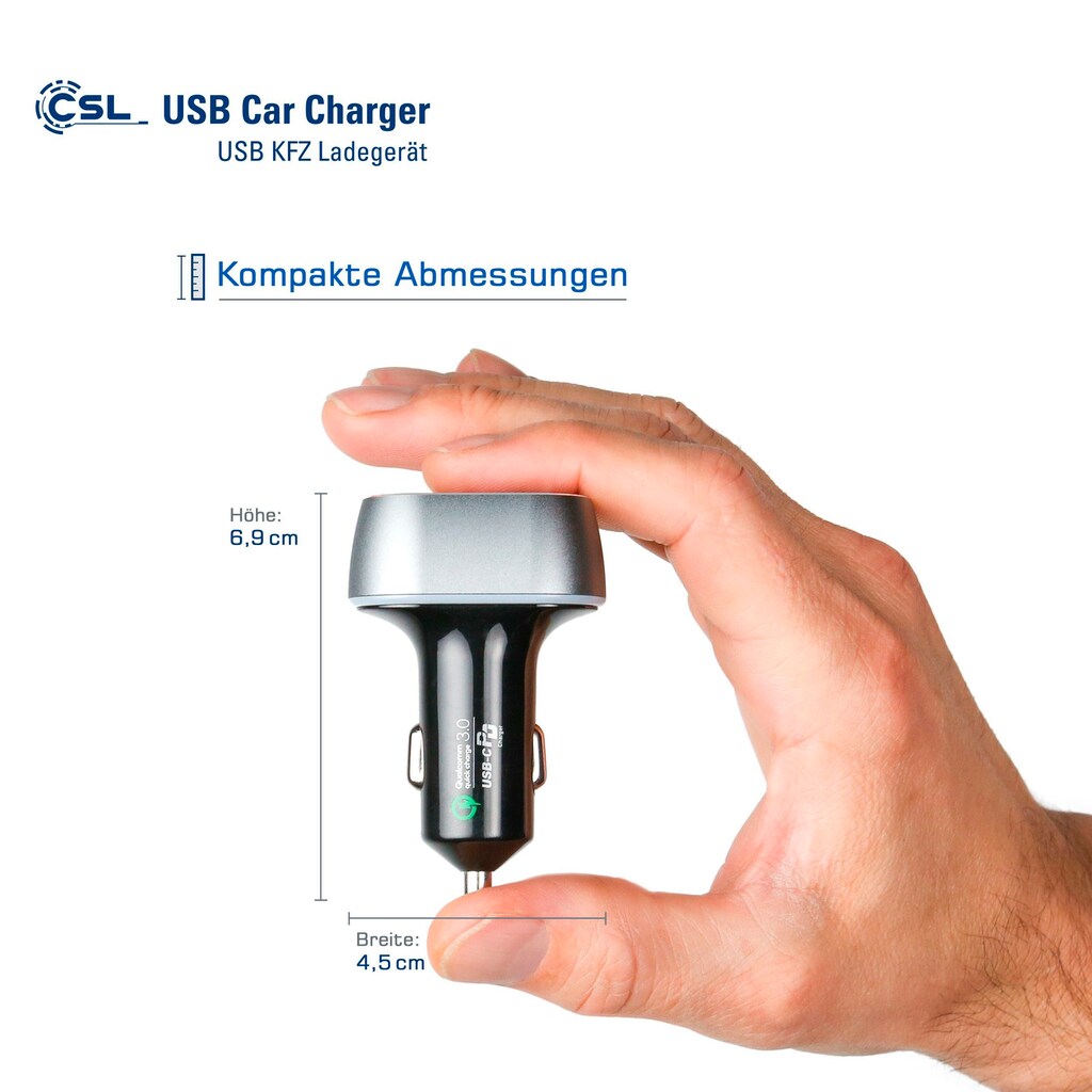 CSL USB-Ladegerät »63W Car Charger mit LED«