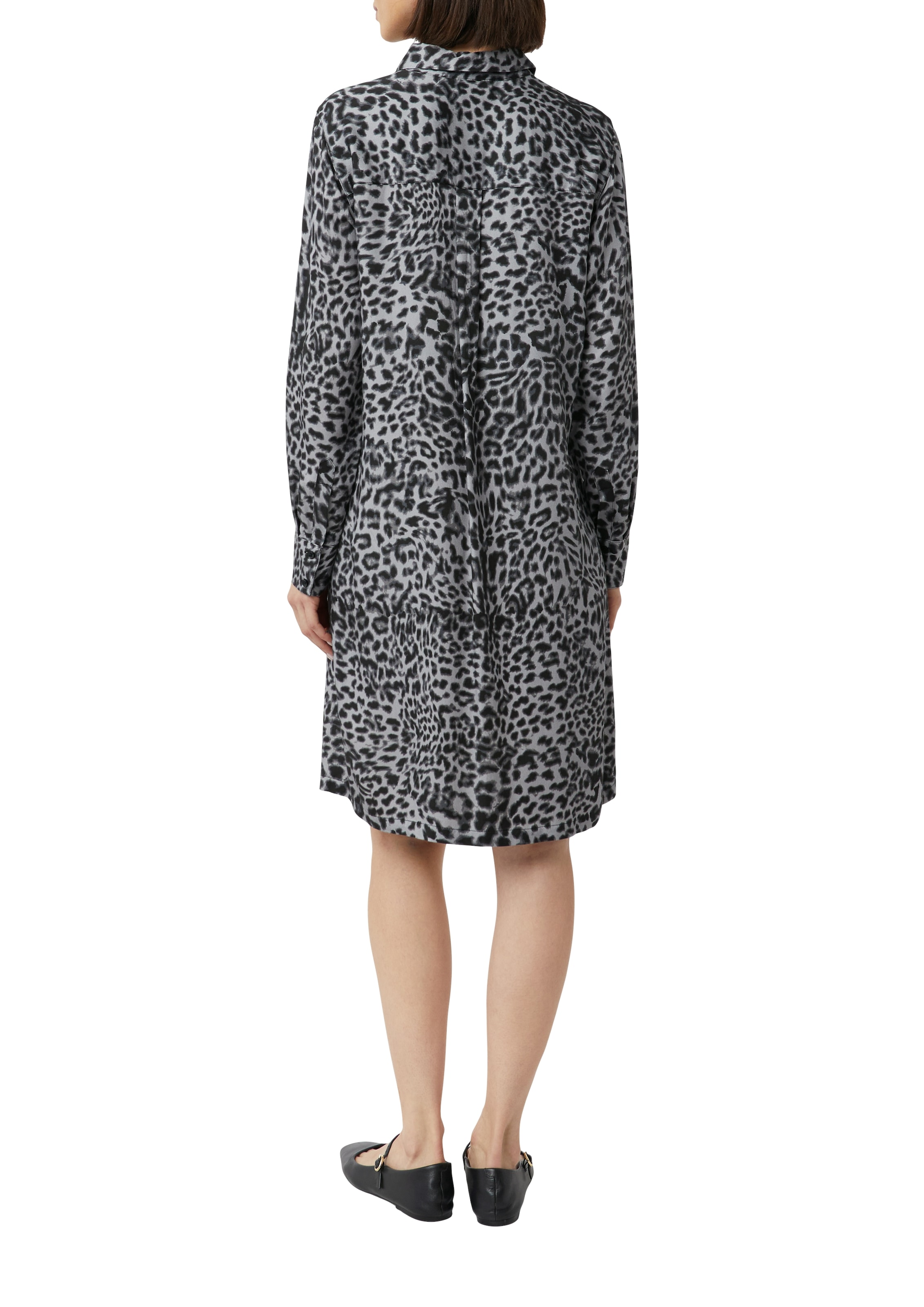 Comma Hemdblusenkleid, Sommerkleid mit All-Over Leo Print