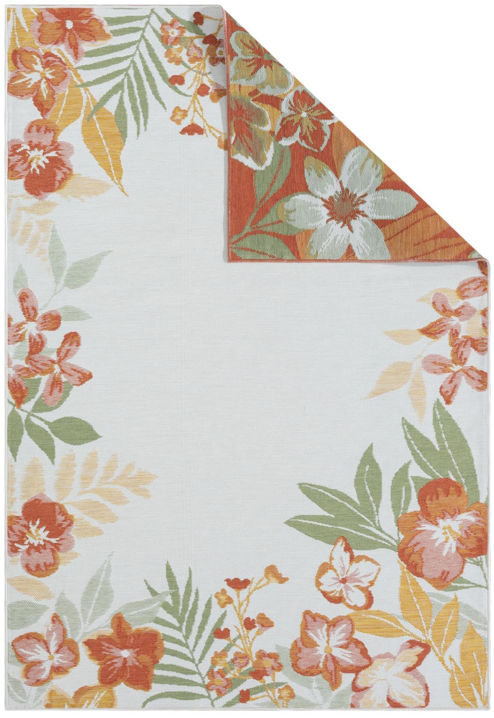 Myflair Möbel & Accessoires Teppich »Isla, LAGERRÄUMUNG!« rechteckig 6 mm Höhe Wendeteppich, Blumen, mit Bordüre, Outdoor geeignet, Balkon, Terrasse