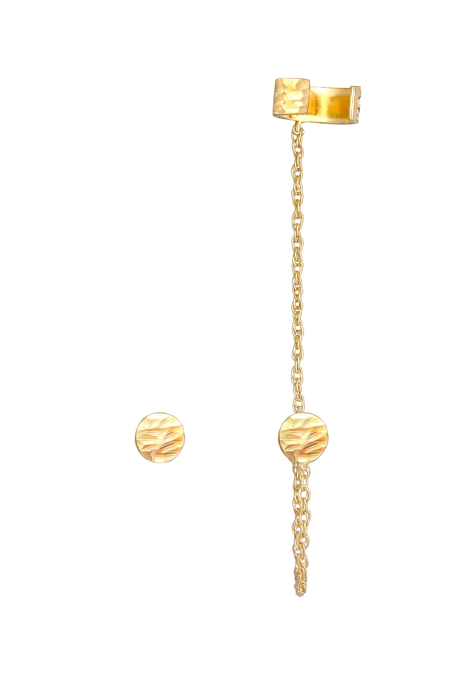 Elli Paar Ohrhänger »Ohrringe Earcuff Stecker Rund Organic Struktur 925 Silber«