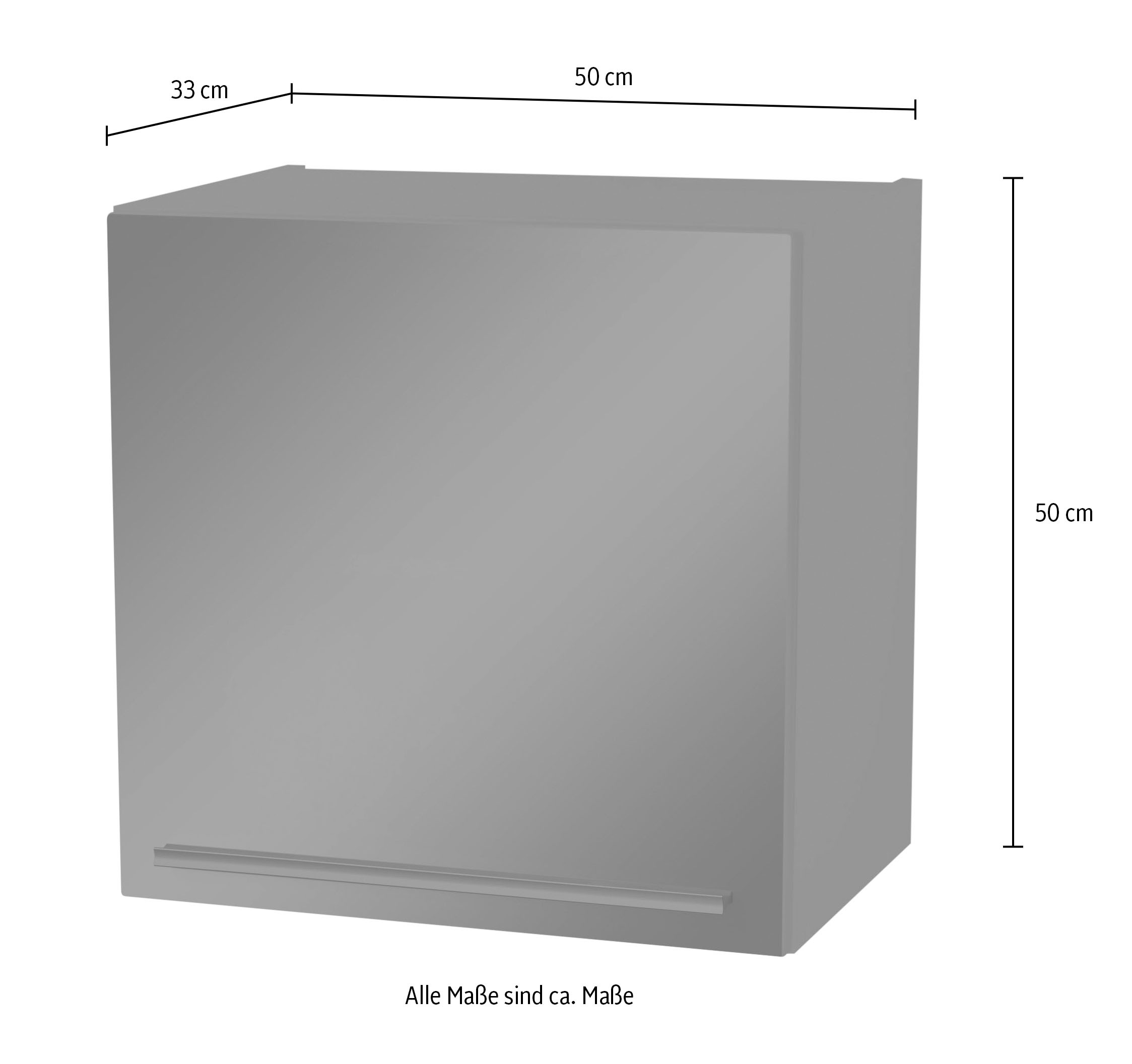 BASIC by Balculina Hängeschrank »Jazz 50er Hängeschrank, Küchenschrank BxHxT 50x50x31 cm«, (1 St.), Hängeschrank mit 1 Tür und 1 Einlegeboden