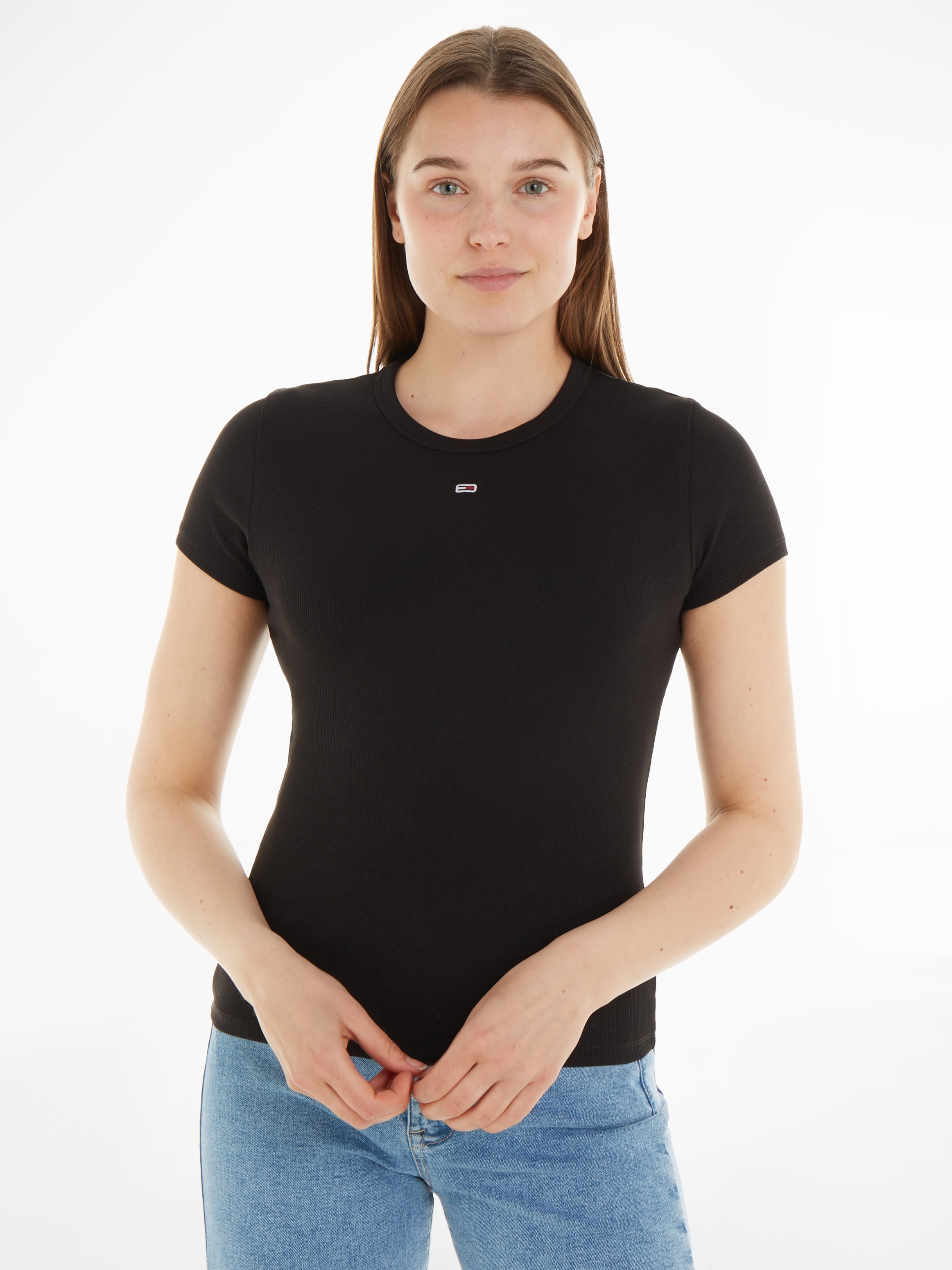 T-Shirt »Slim Essential Rib«, Große Größen