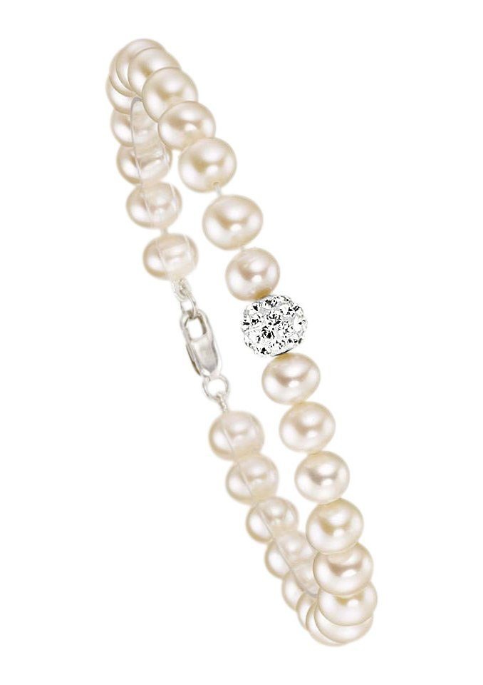 Firetti Armband, mit Kristallen und Süßwasserzuchtperlen - perfekt als Brautschmuck!