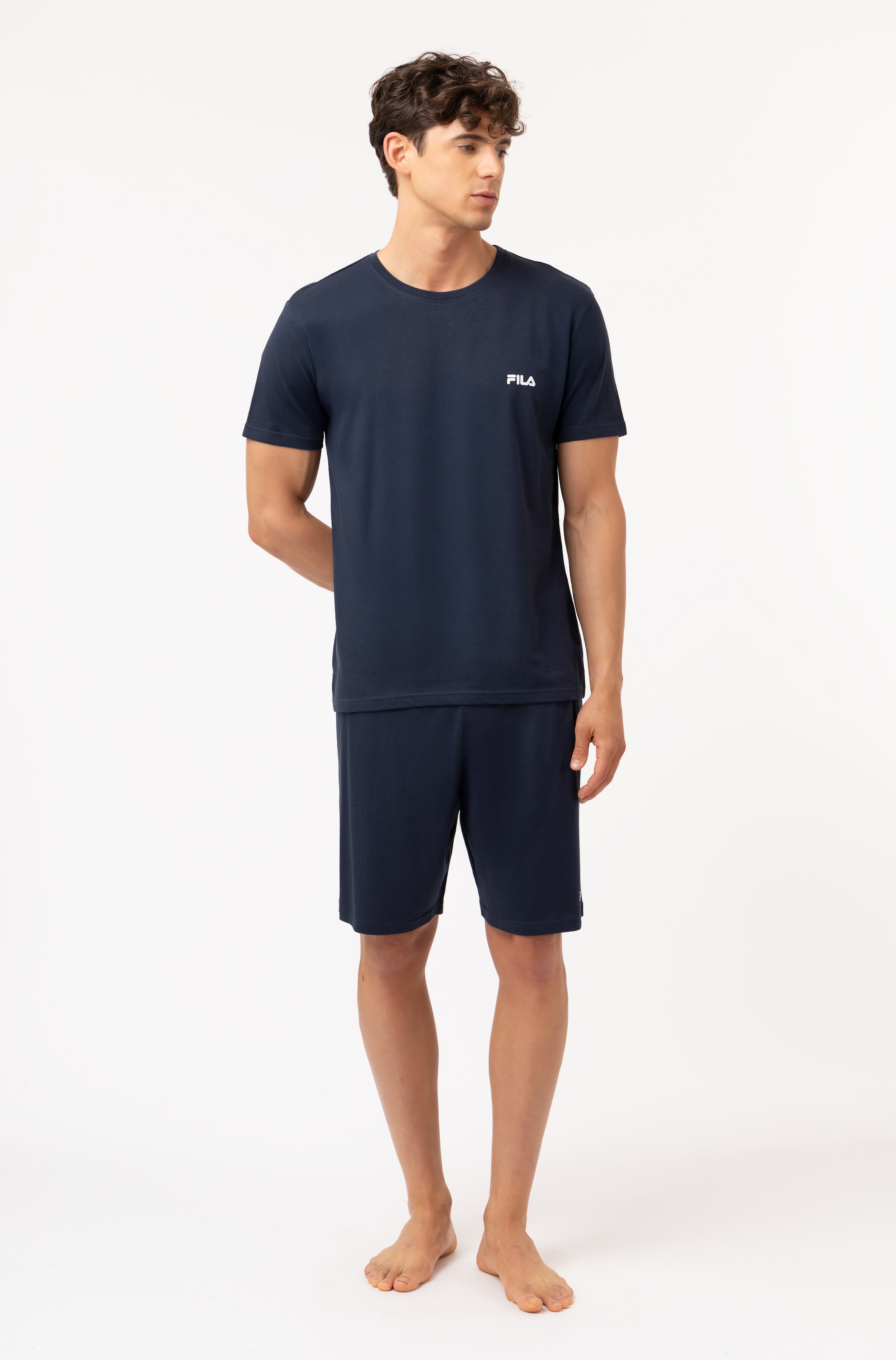 Fila Schlafanzug »MAN JERSEY PYJAMAS« 2 T-Shirt und kurze Hose mit Gummizug