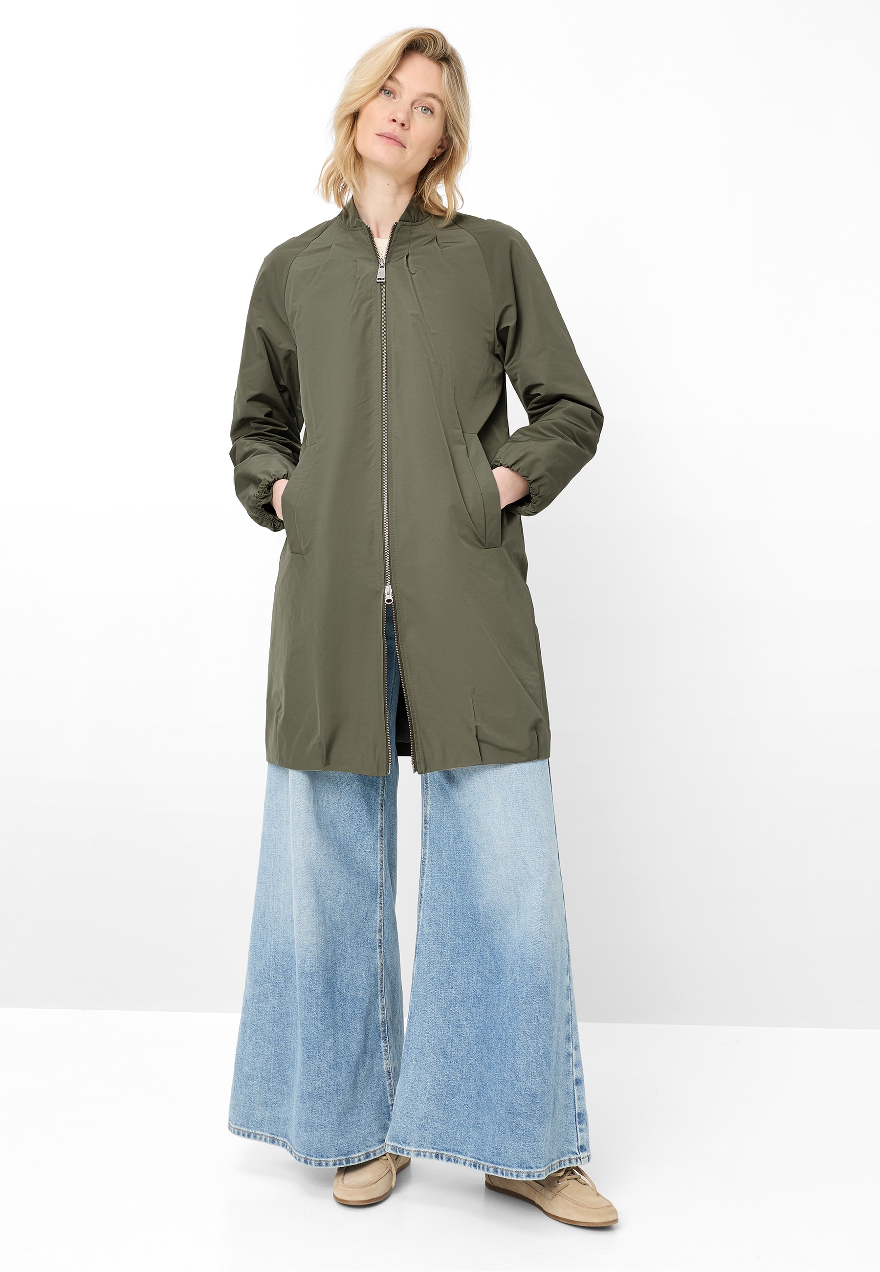 Fuchs Schmitt Kurzmantel Stehkragen, 2-Wege-Reißverschluss, Leistentaschen