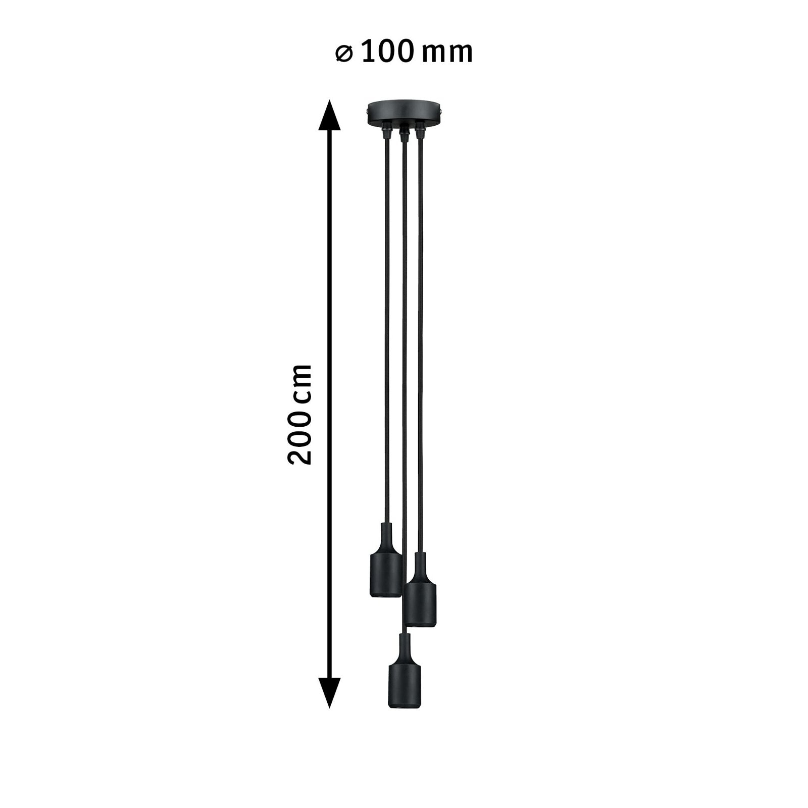 Paulmann Pendelleuchte »Neordic Ketil max. 3x60W Schwarz 230V Sililkon/Kunststoff«, 3 flammig, Leuchtmittel E27 | ohne Leuchtmittel, E27