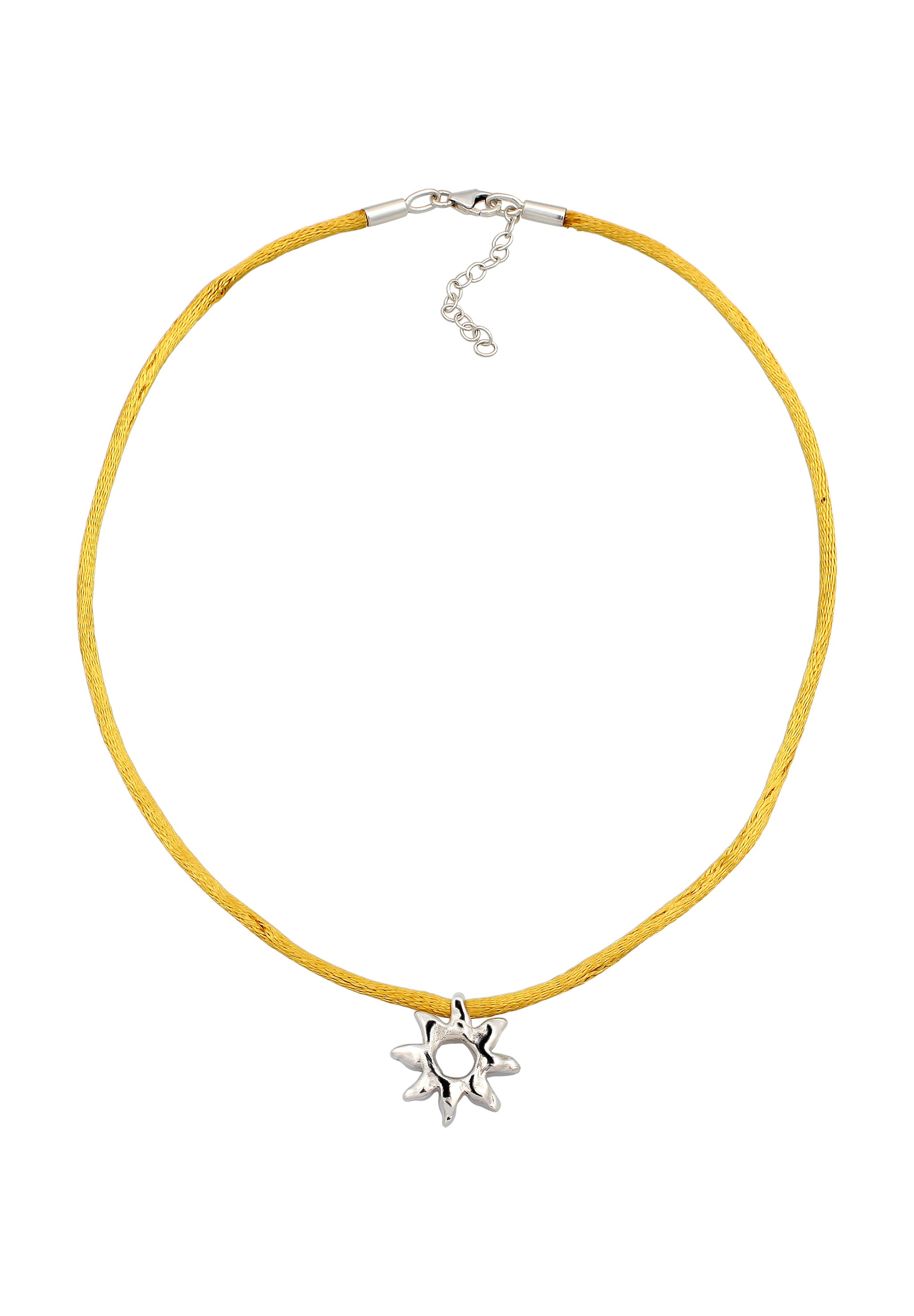 Elli Choker »Halskette Anhänger Sonne Satin Gelb 925 Sterling Silber«