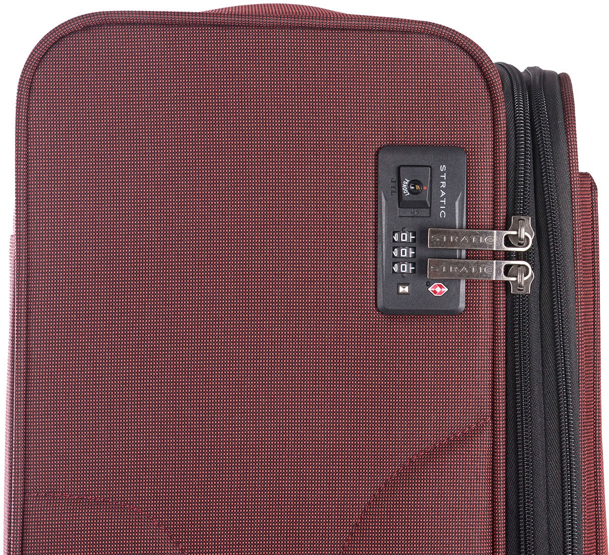 Stratic Weichgepäck-Trolley »Bendigo Light + L, redwine«, 4 Rollen, Reisekoffer großer Koffer Aufgabegepäck TSA-Zahlenschloss