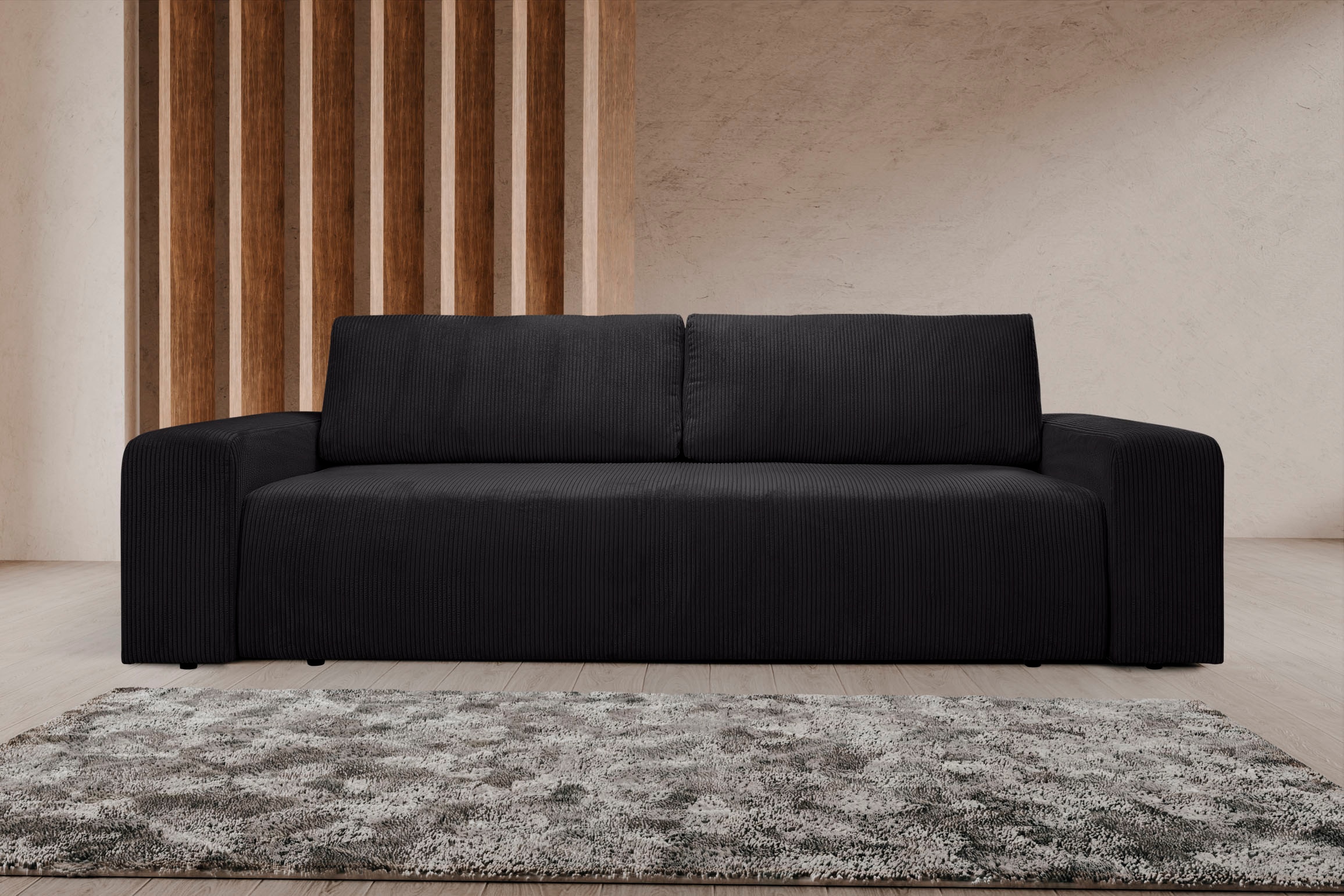 WERK2 Schlafsofa »Hugo«, Design 2-Sitzer Sofa in Cord mit Schlaffunktion & Bettkasten