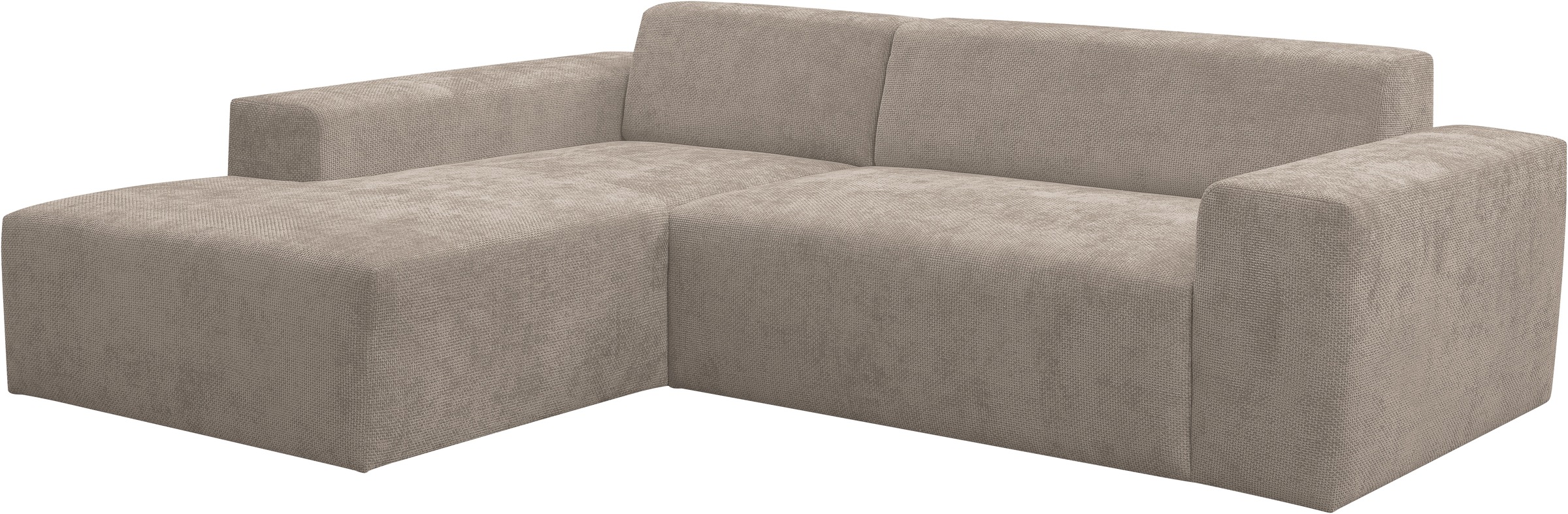 WERK2 Ecksofa »Zeus-L modern und zeitlos, Breite 253cm, bequemes Sofa«, Curvy Trend Ecksofa mit urbaner Optik
