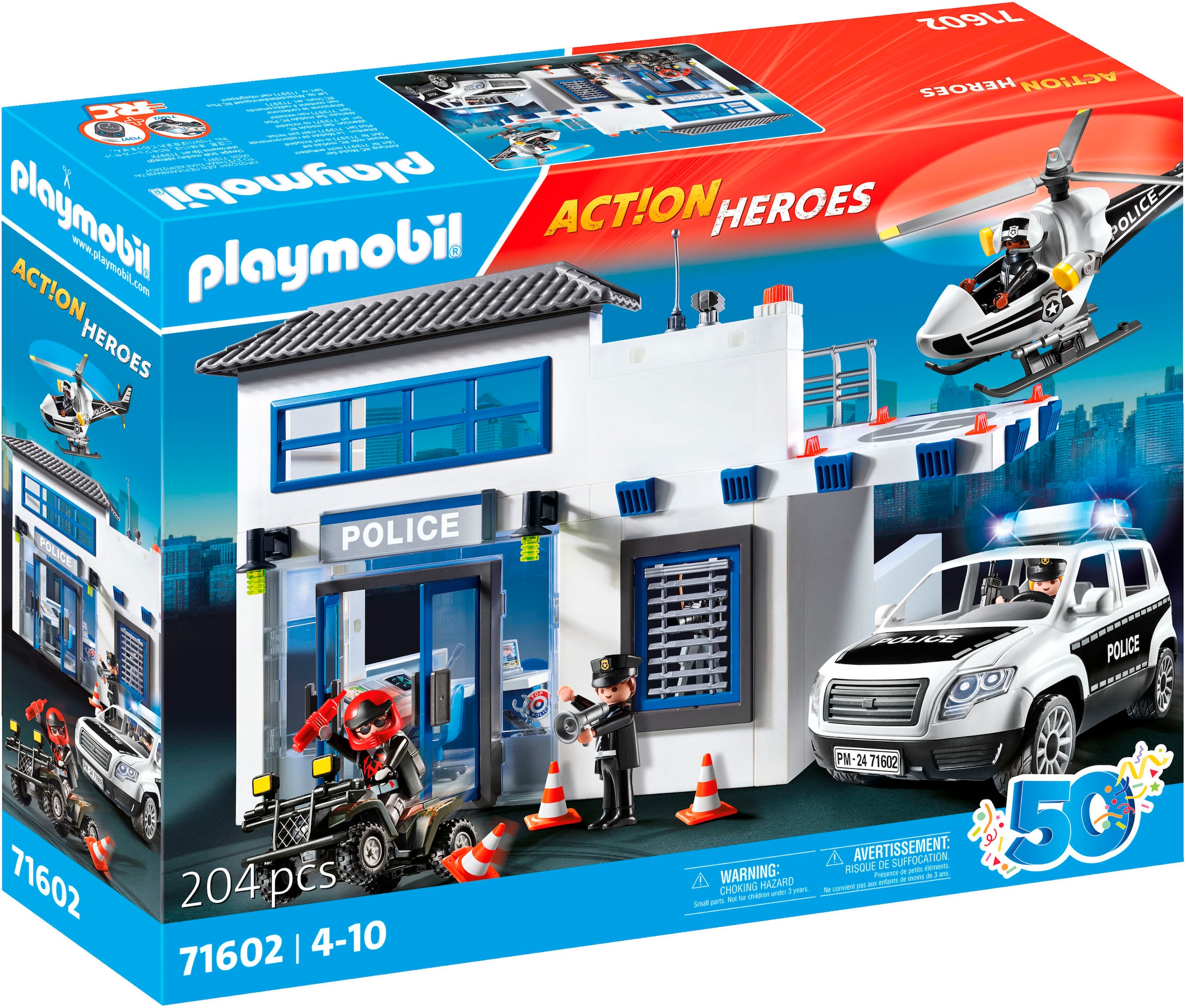 Playmobil® Konstruktions-Spielset »Polizeistation (71602), Action Heroes, 50 Jahre«, (204 St.)