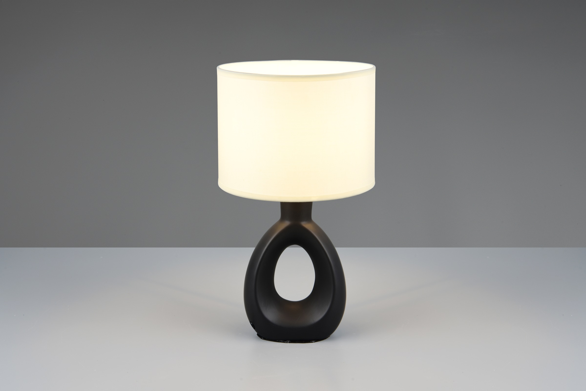 OTTO home Schreibtischlampe »Charmont, Deko Tischleuchte mit Stoffschirm, Schnurschalter exkl 1xE14« E14 1 Stk. warmweiß - kaltweiß max. 40W, Ø 20cm Höhe 35,5 cm Nachttischleuchte Tischlampe Kommode