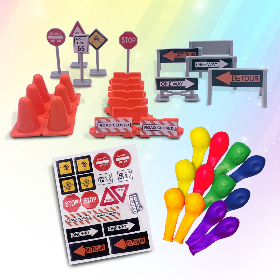 MediaShop Spielzeug-Auto »Balloon Zoom - Sonder-Doppel-Set«, (Set, 2 tlg.), 2 x ballonbetriebenes, fahrendes & fliegendes Spielzeugset